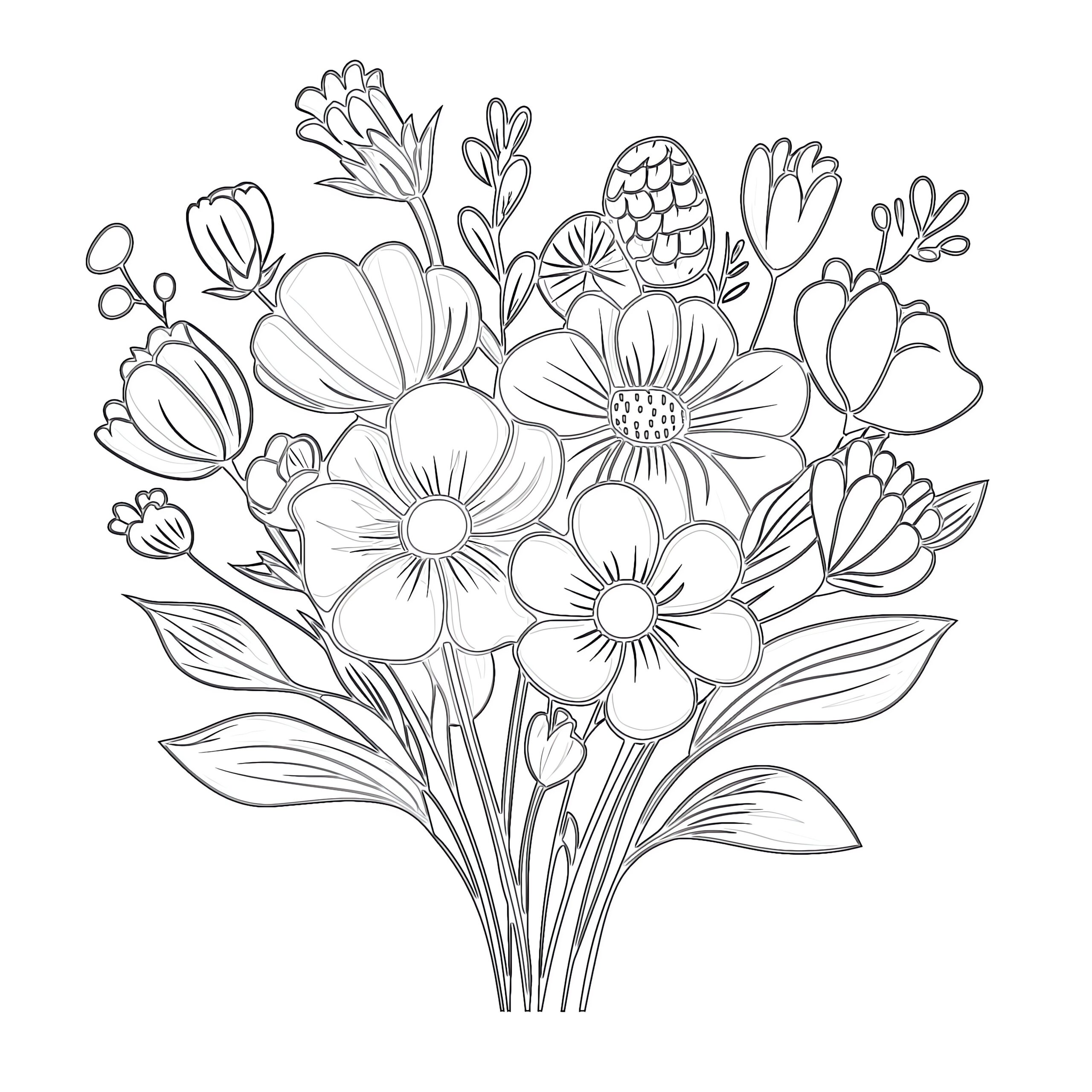 Flower Bouquet Colouring Pages Coloring Pages Mimi Panda Flower Bouquet Colouring Pages Coloring Pages Mimi Panda