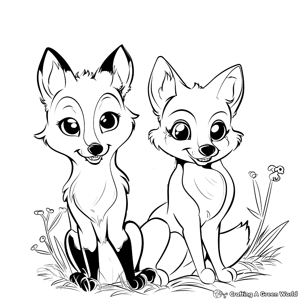 fox colouring in pages