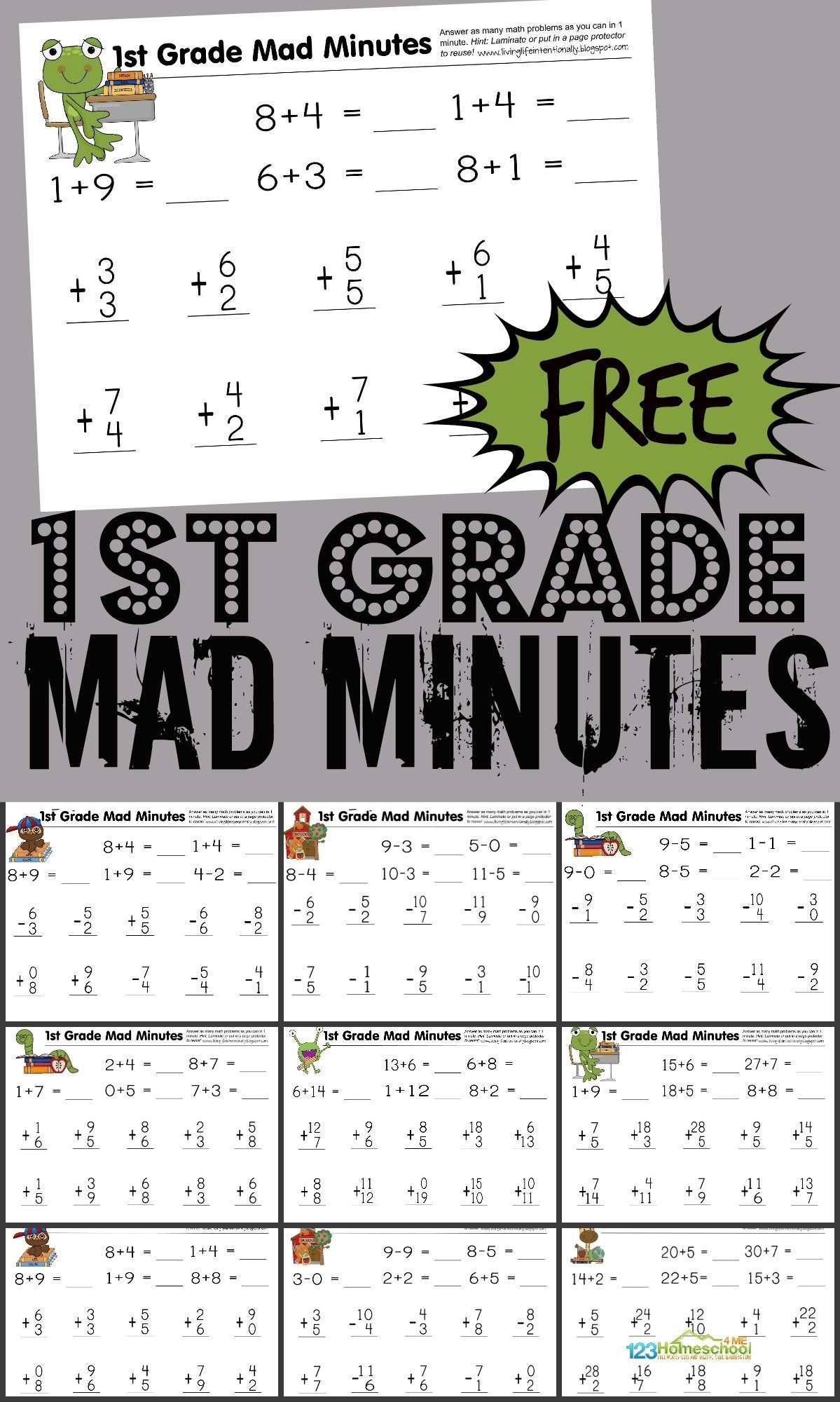 free first grade math worksheets
