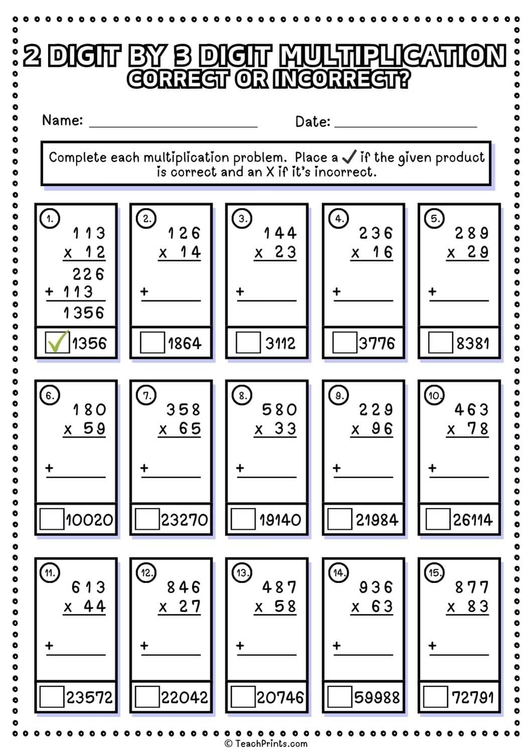 Free 2 Digit By 3 Digit Multiplication Worksheets Teach Prints Free 2 Digit By 3 Digit Multiplication Worksheets Teach Prints