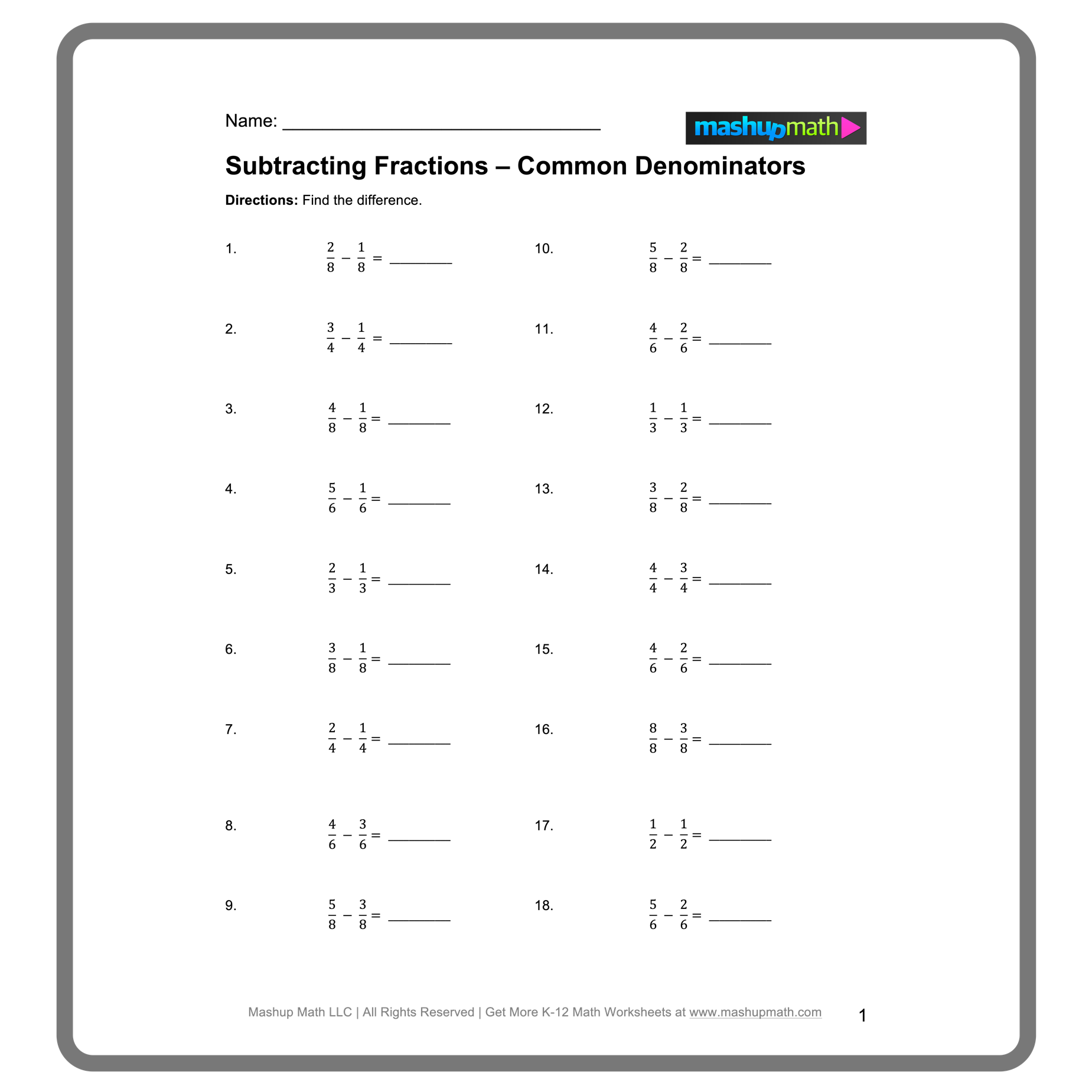 adding and subtracting fractions worksheets adding and subtracting fractions worksheets