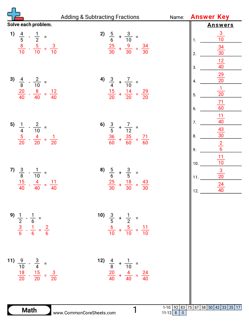 adding and subtracting fractions worksheet adding and subtracting fractions worksheet