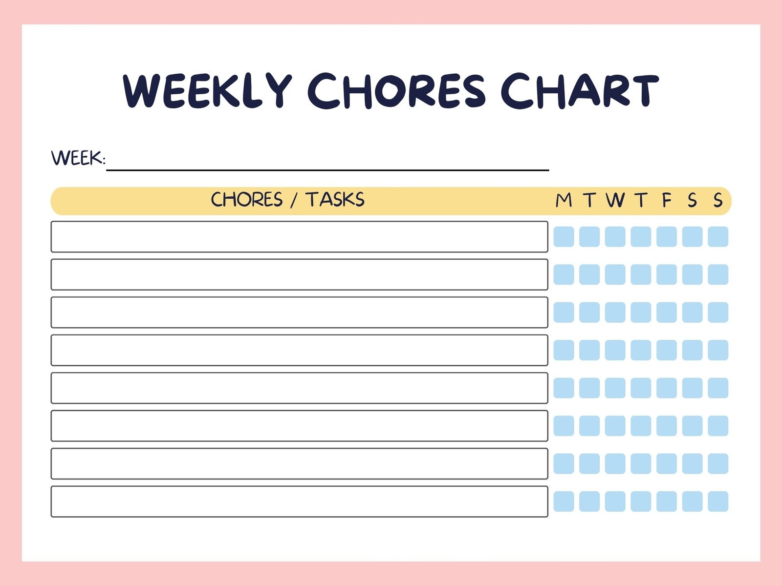 Free And Customizable Chore Templates Free And Customizable Chore Templates