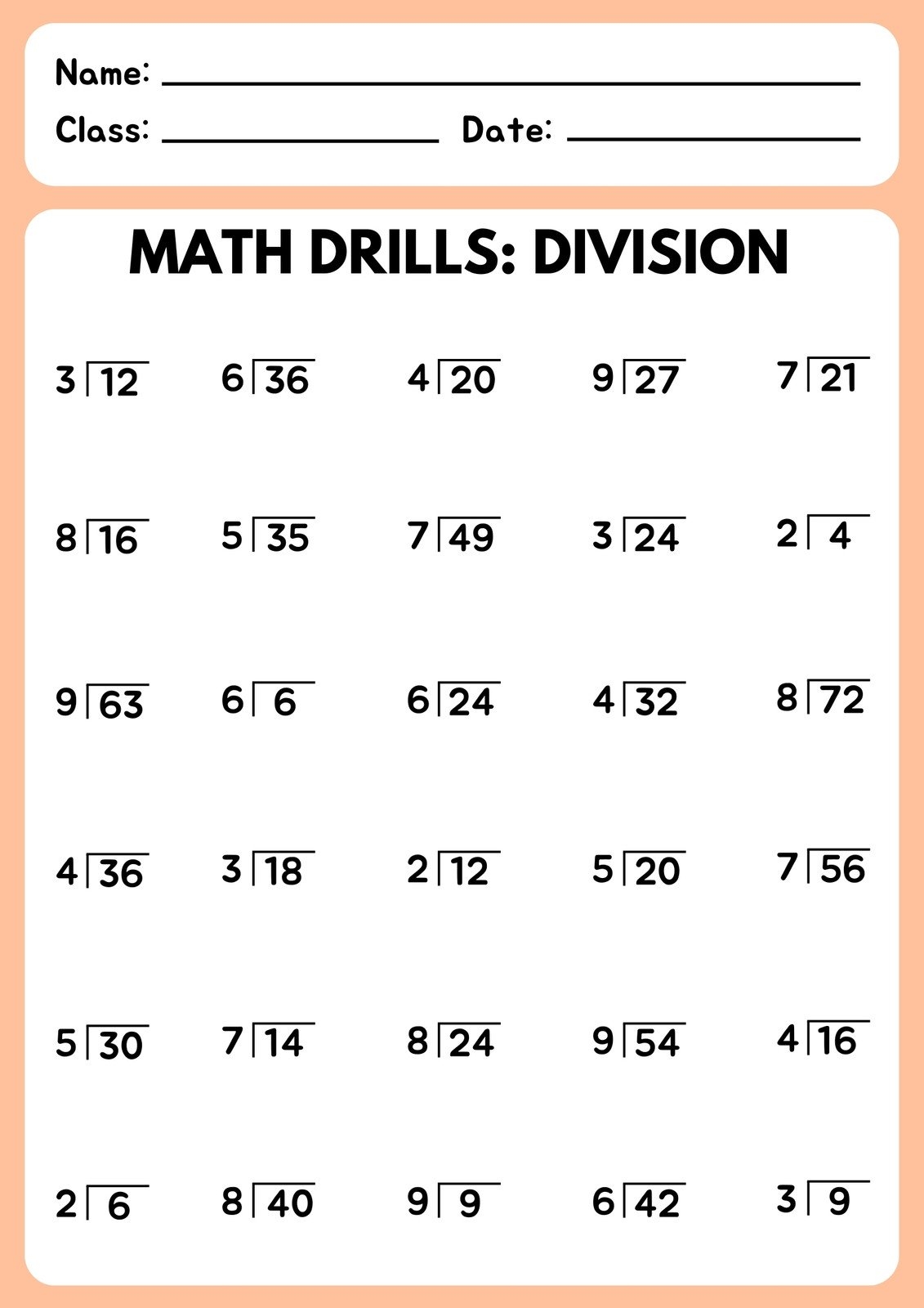division and multiplication worksheets