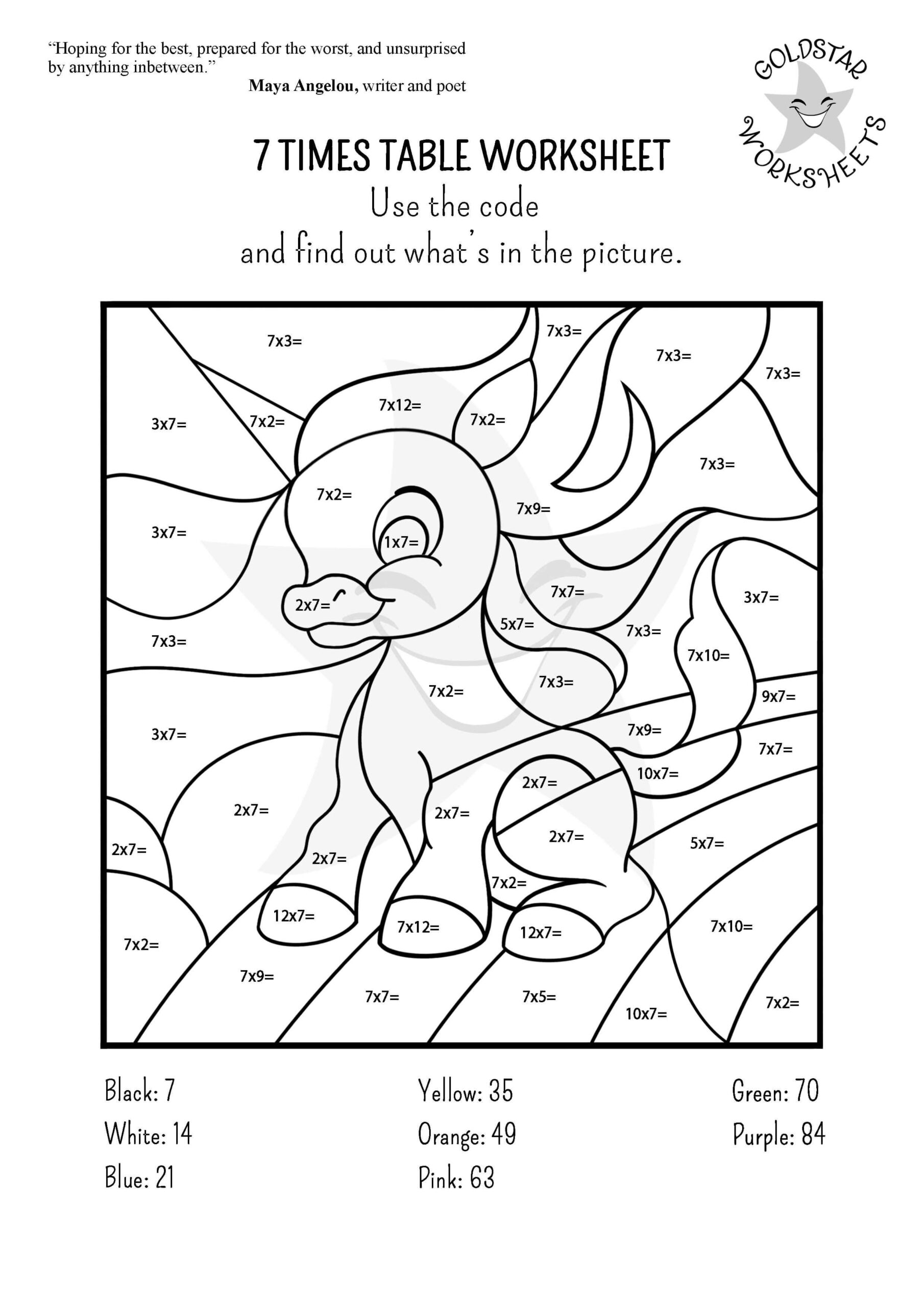 Free And Fun 7 Times Table Worksheets Beautifully Designed For Kids Free And Fun 7 Times Table Worksheets Beautifully Designed For Kids