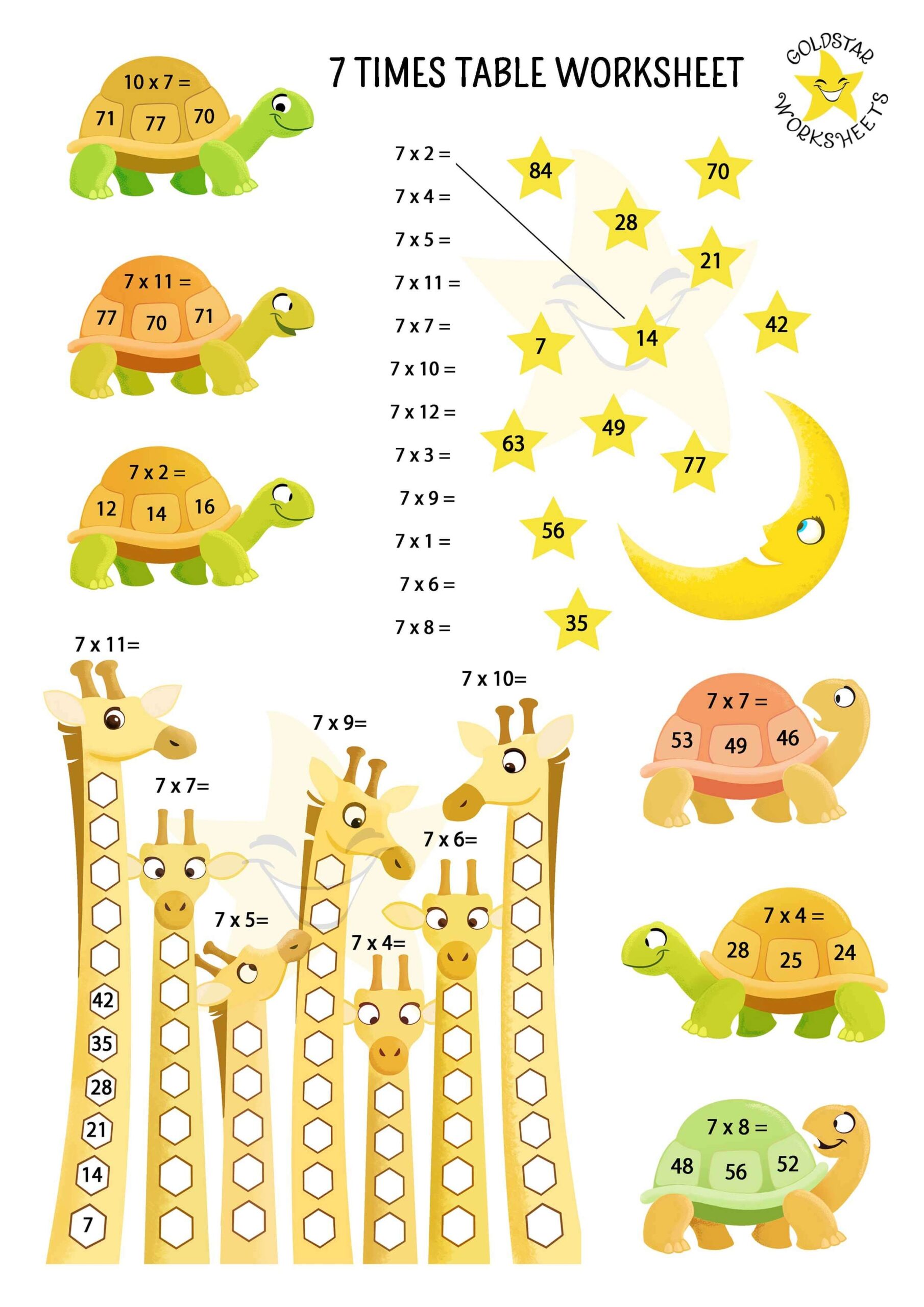 Free And Fun 7 Times Table Worksheets Beautifully Designed For Kids Free And Fun 7 Times Table Worksheets Beautifully Designed For Kids