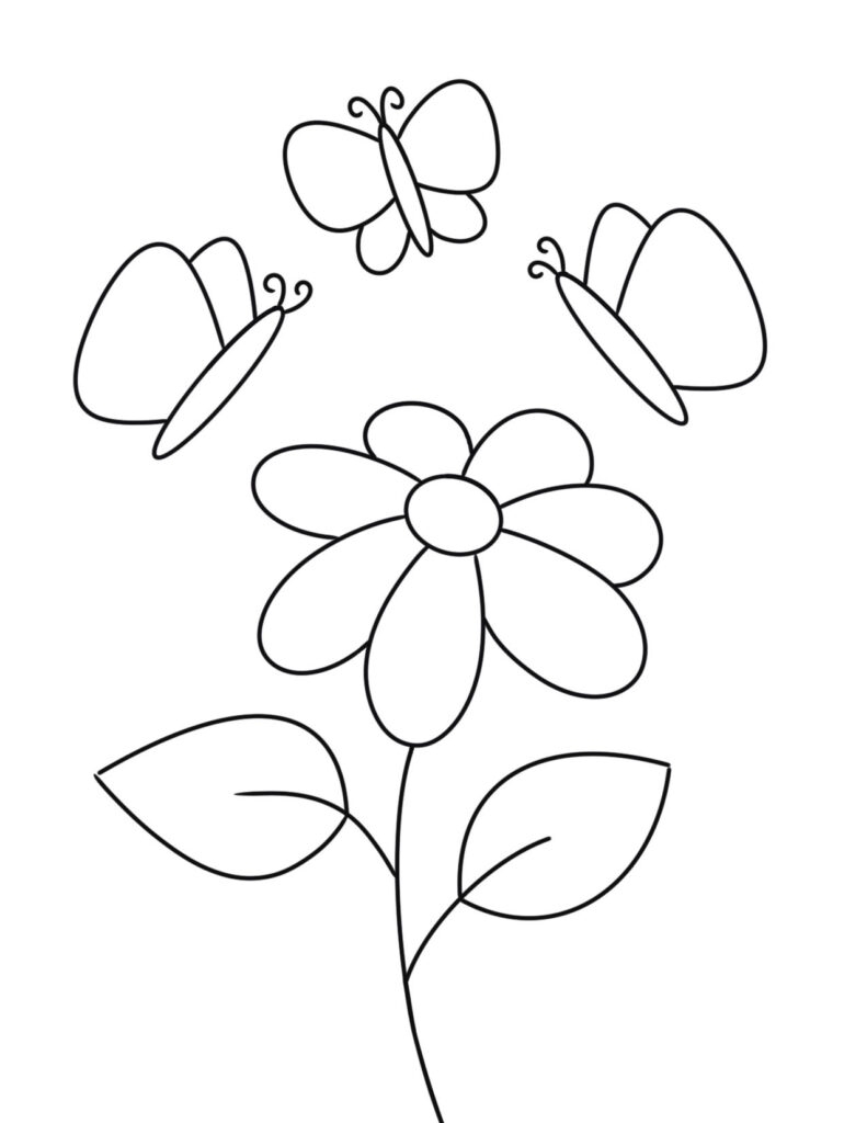 butterfly coloring pages for kindergarten