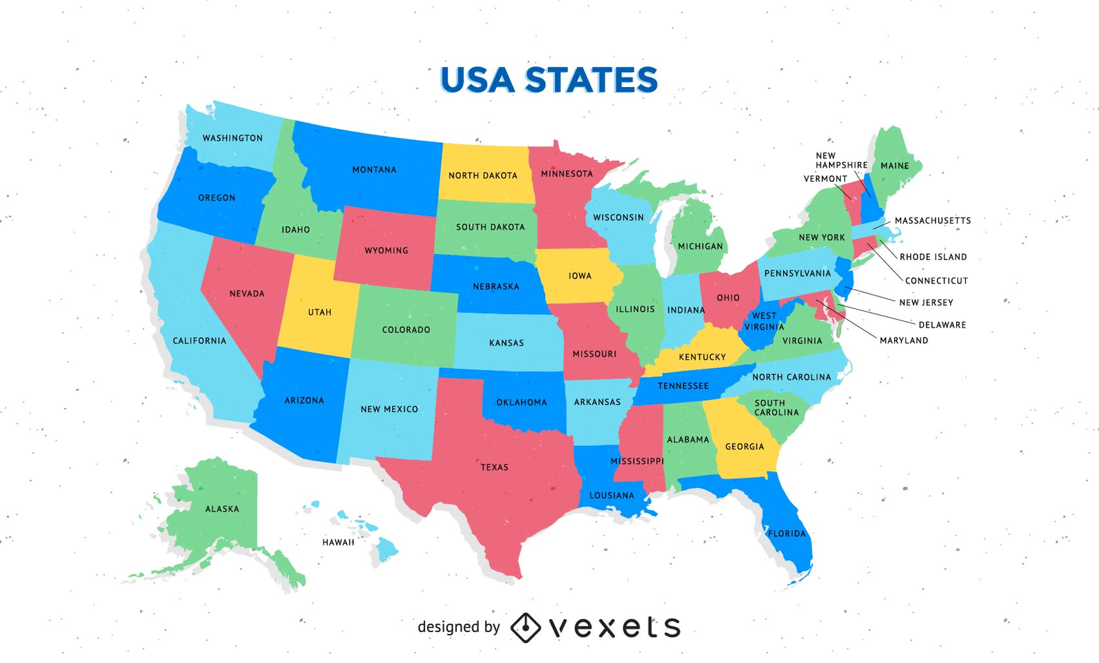 united states map colorful united states map colorful