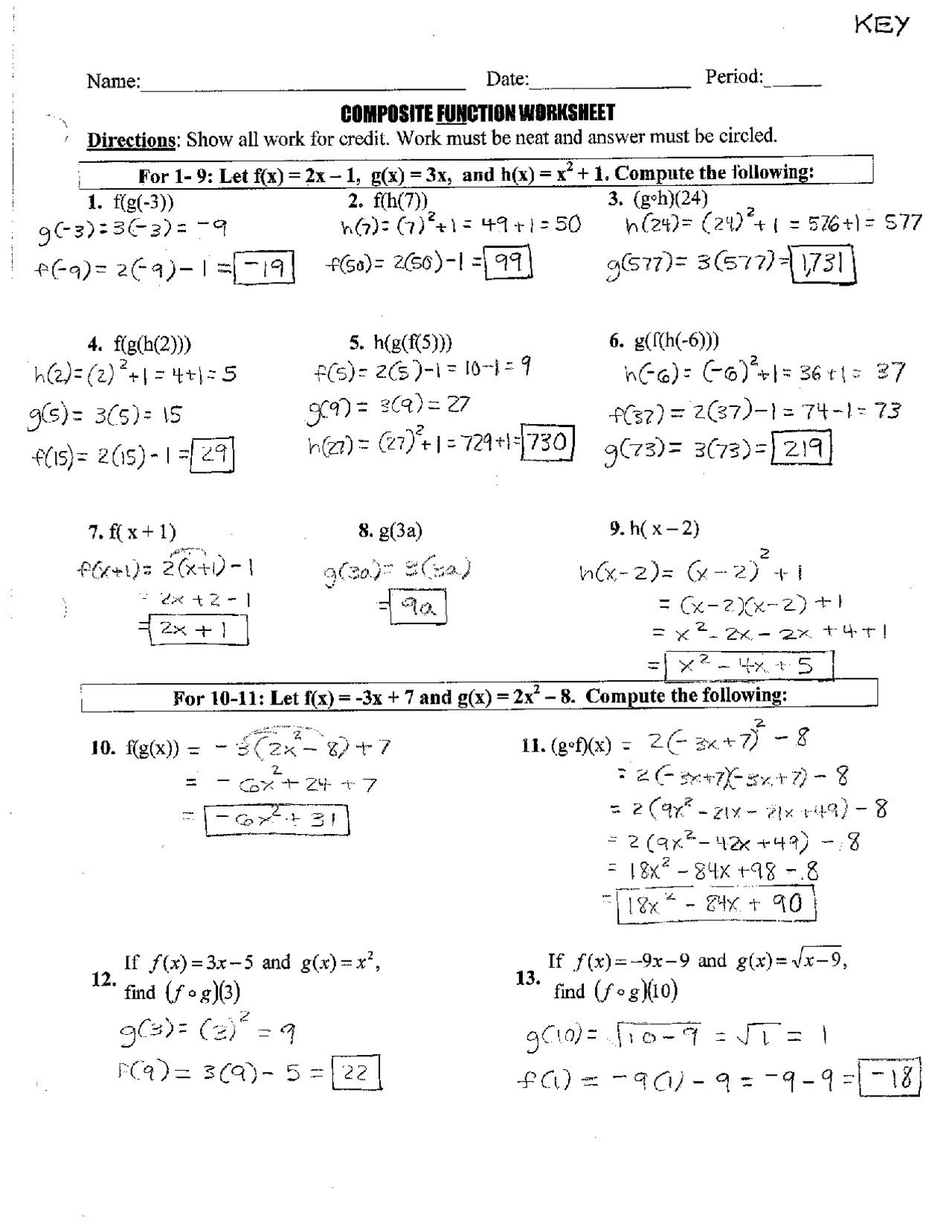 Free Composition Of Functions Worksheet With Answers Download Free Composition Of Functions Worksheet With Answers Png Images Free Worksheets On Clipart Library
