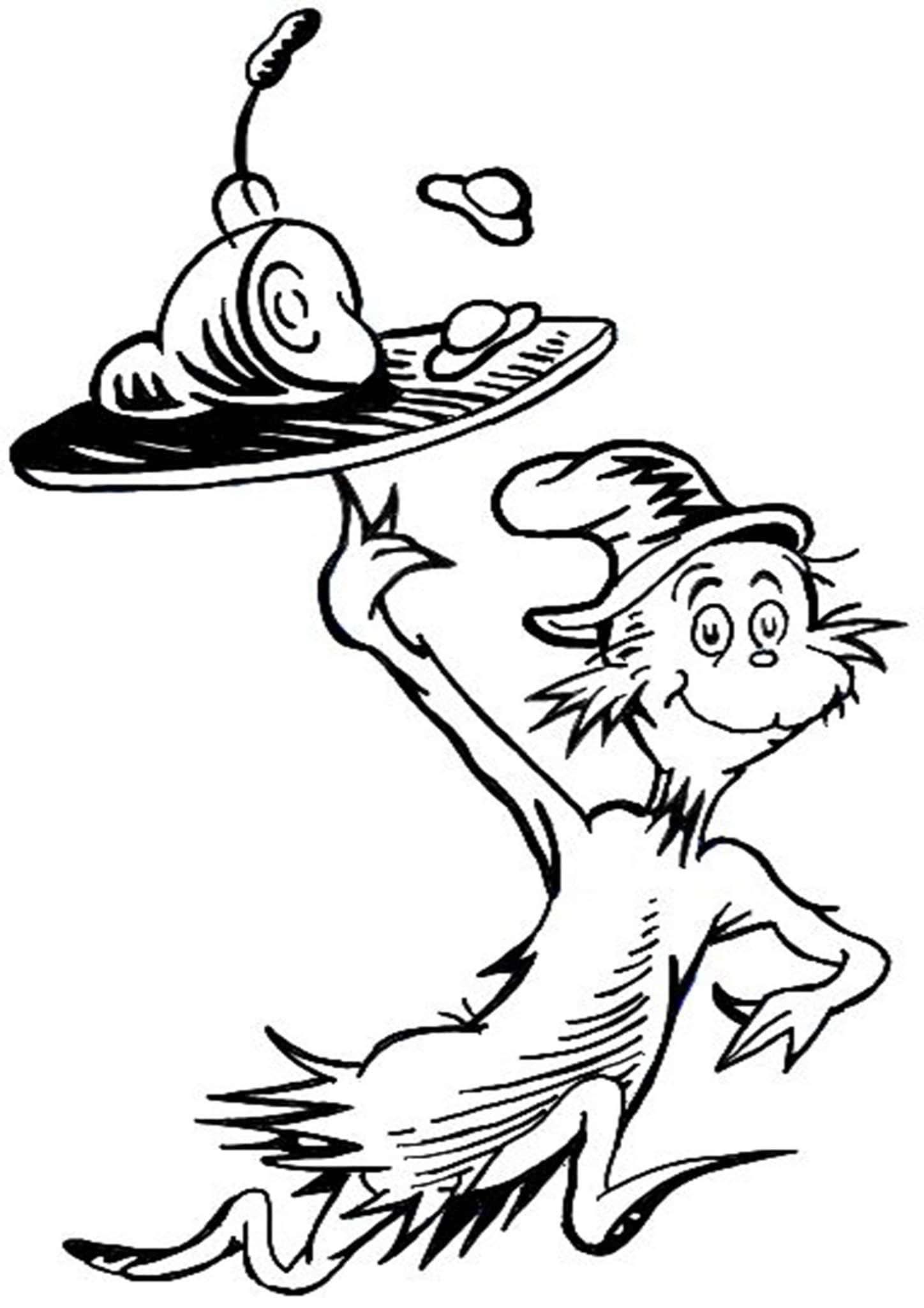 cat in the hat coloring pages