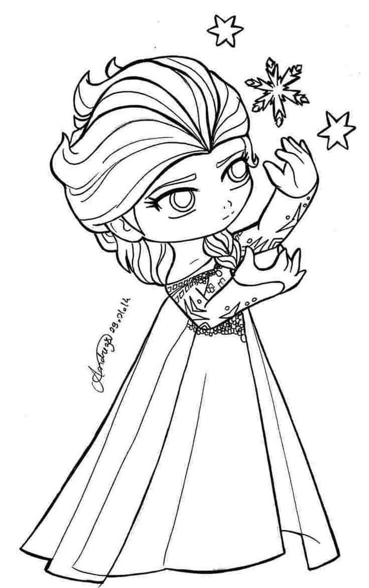 easy elsa coloring pages