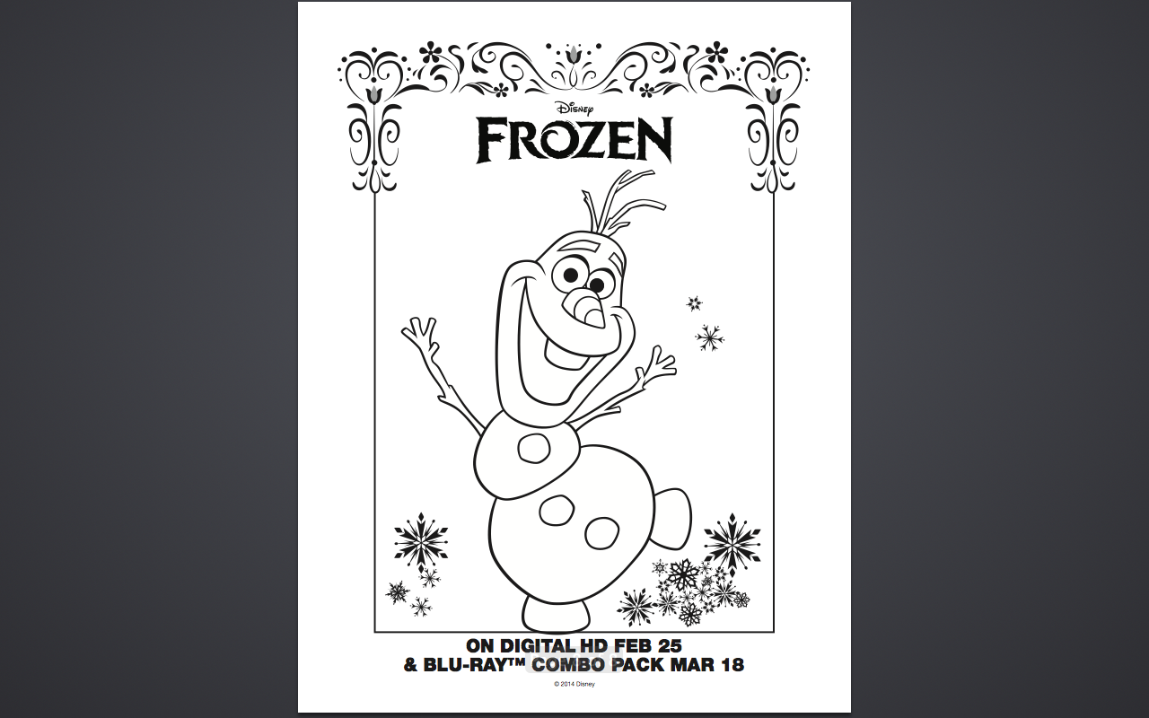 free frozen coloring sheets