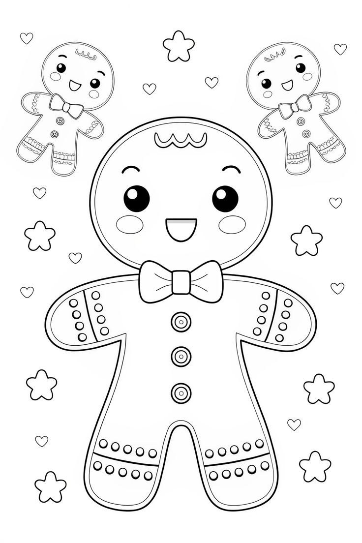 Free Gingerbread Man Coloring Page Fun Festive Printable For Kids 