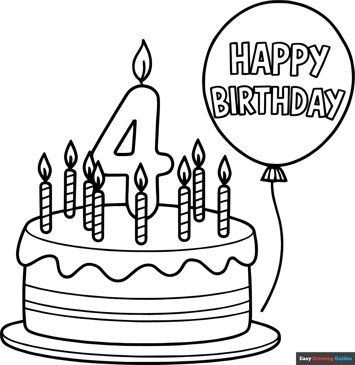 birthday cake coloring sheet