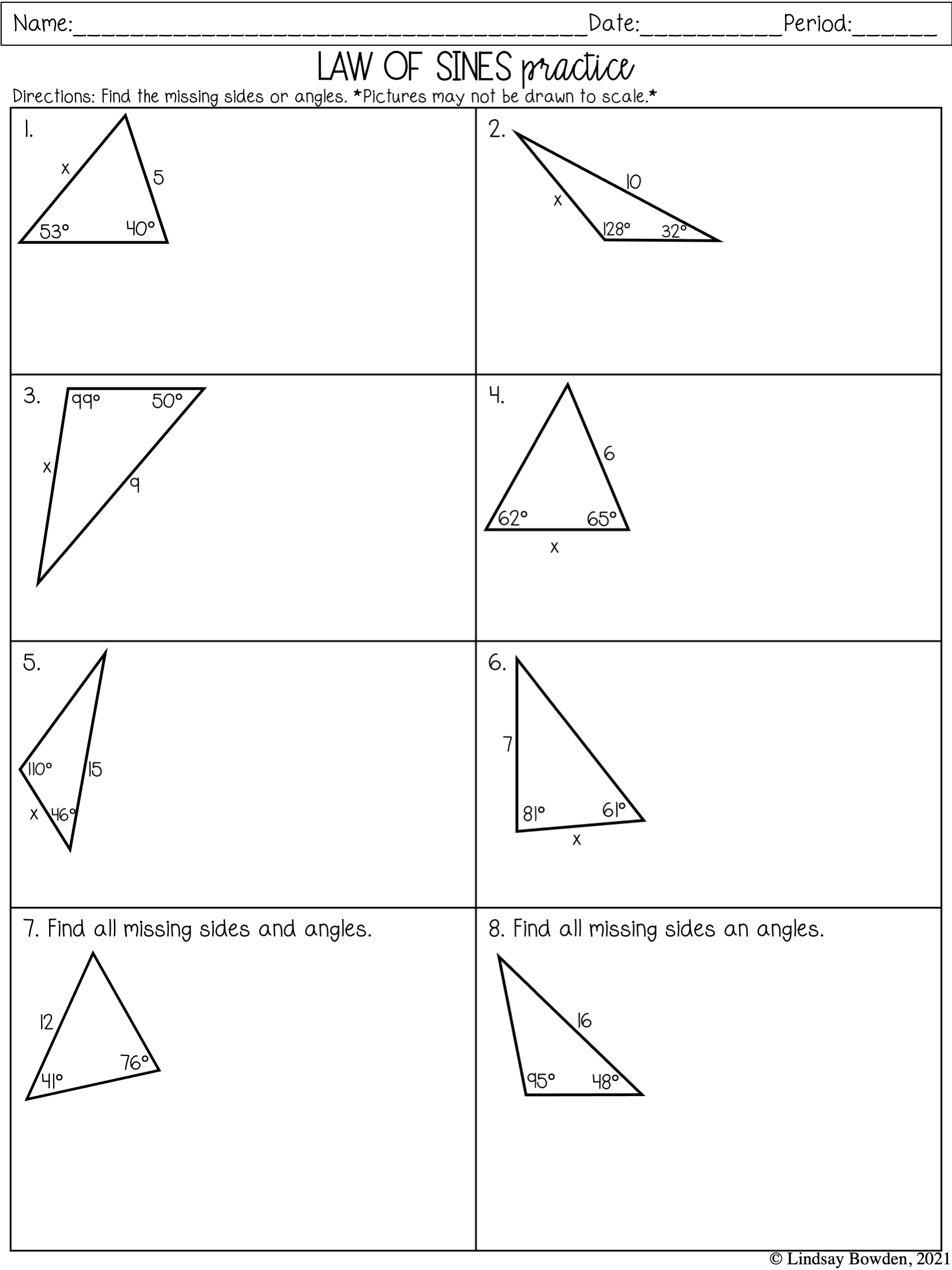 Free Law Of Sines And Cosines Worksheet Download Free Law Of Sines And Cosines Worksheet Png Images Free Worksheets On Clipart Library