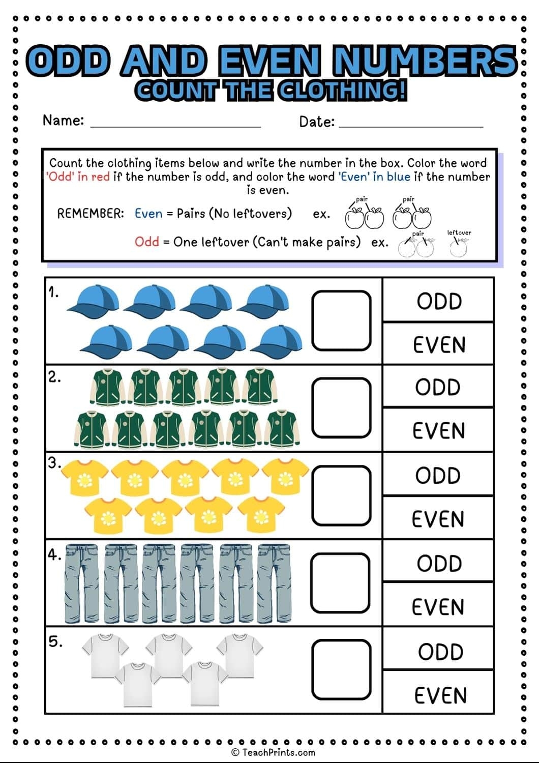Free Odd And Even Numbers Worksheets Teach Prints