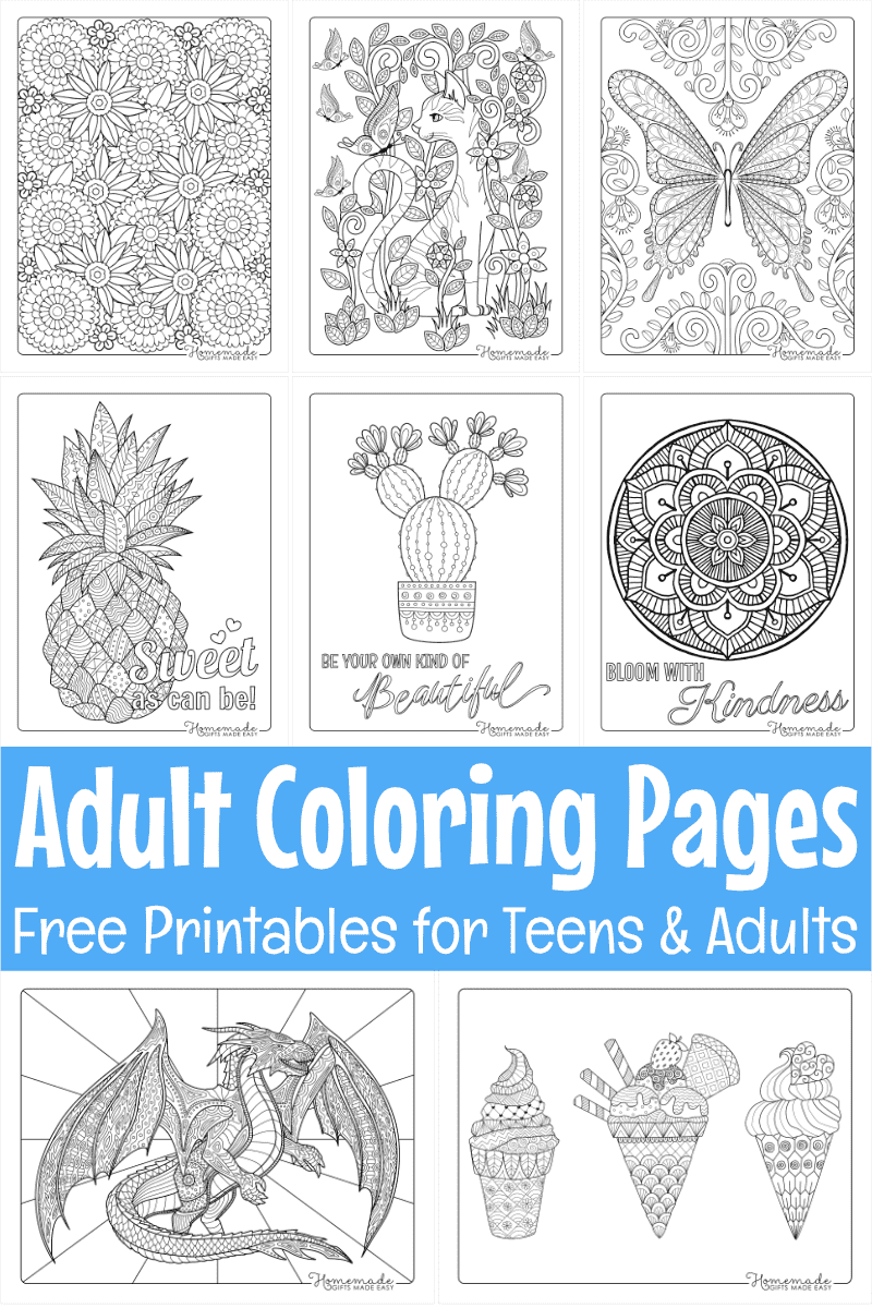 easy printable coloring pages for adults