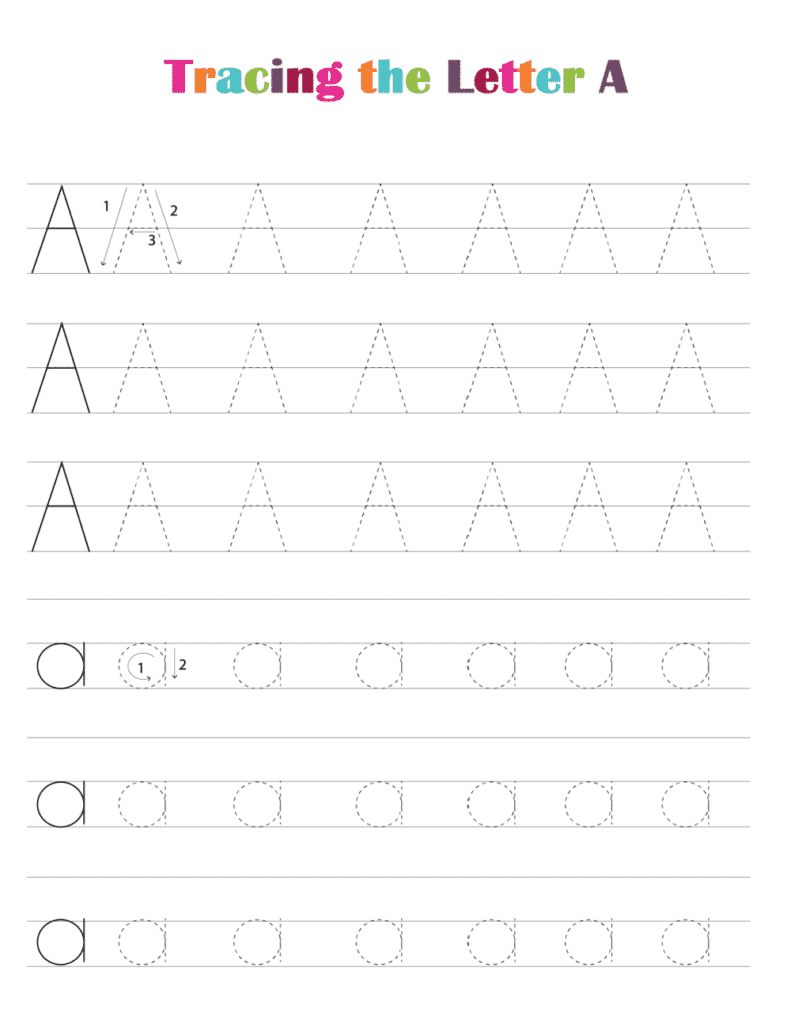 Free Printable Alphabet Tracing Worksheets PDF Letter A