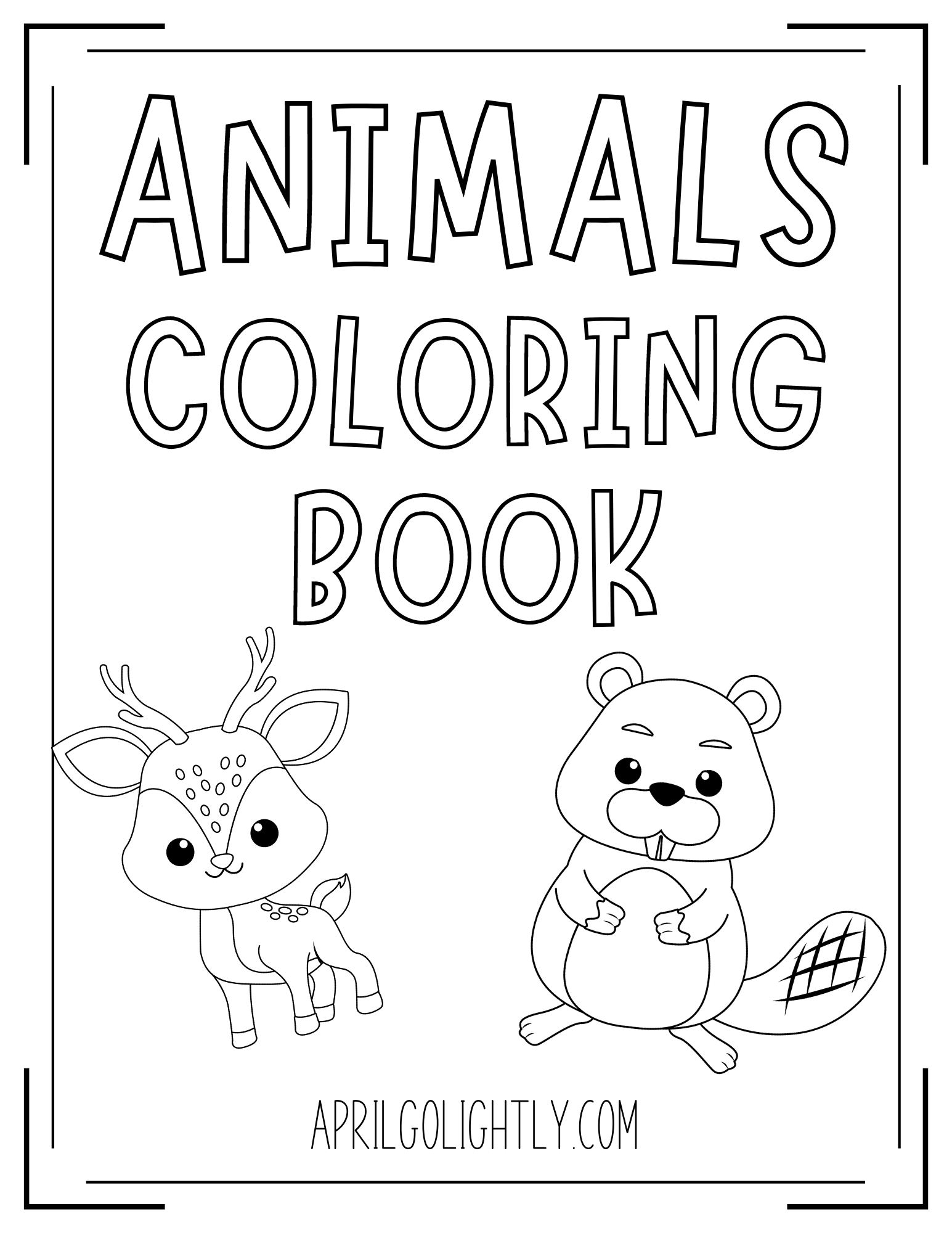FREE Printable Animals Coloring Book April Golightly FREE Printable Animals Coloring Book April Golightly
