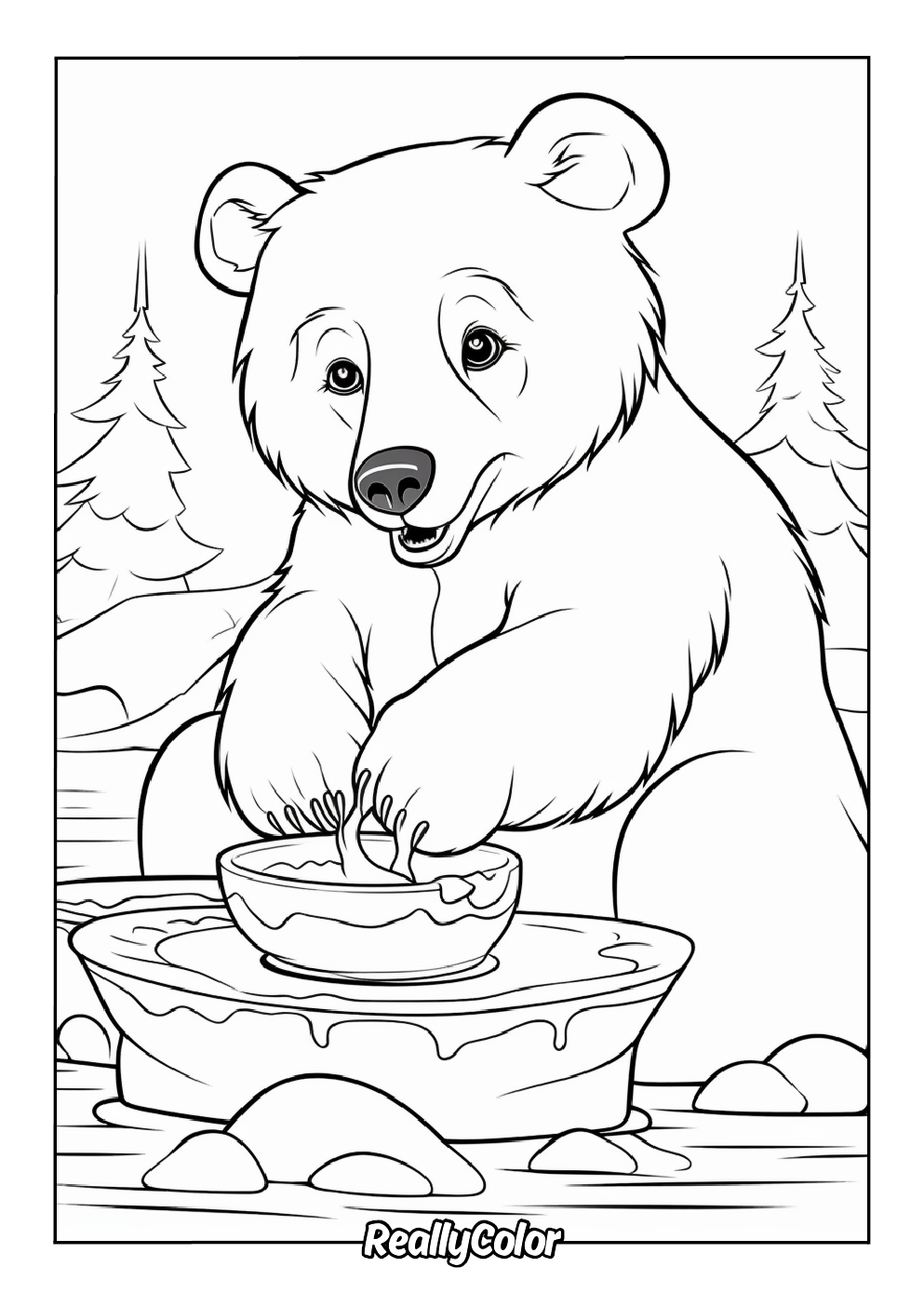 coloring pages of a bear coloring pages of a bear