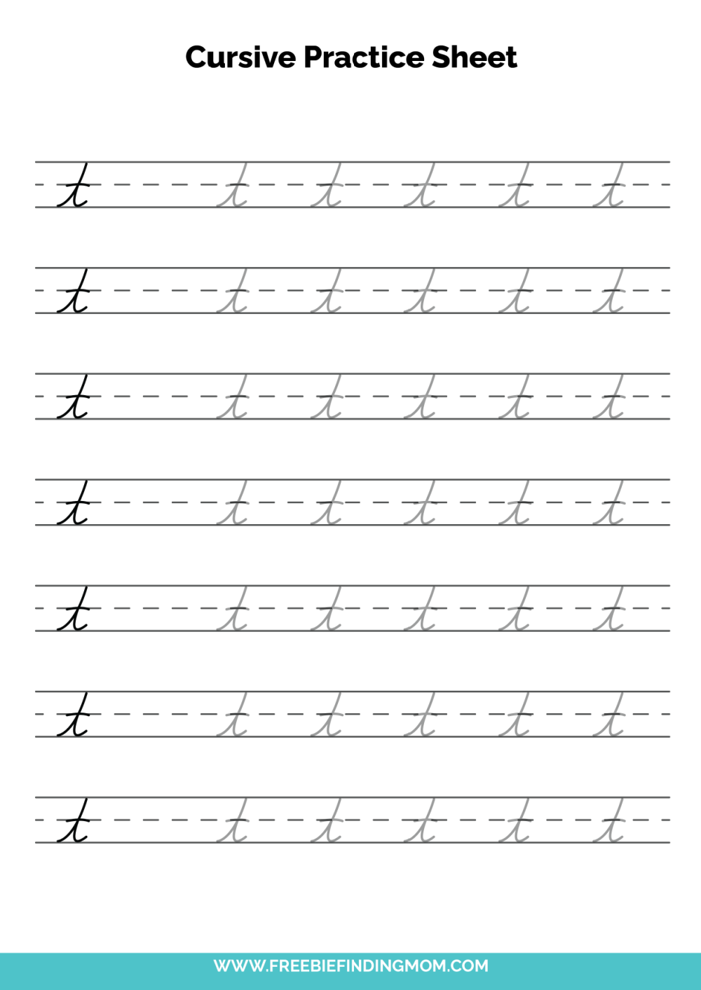 Free Printable Cursive Alphabet Practice Sheets Lowercase T Free Printable Cursive Alphabet Practice Sheets Lowercase T