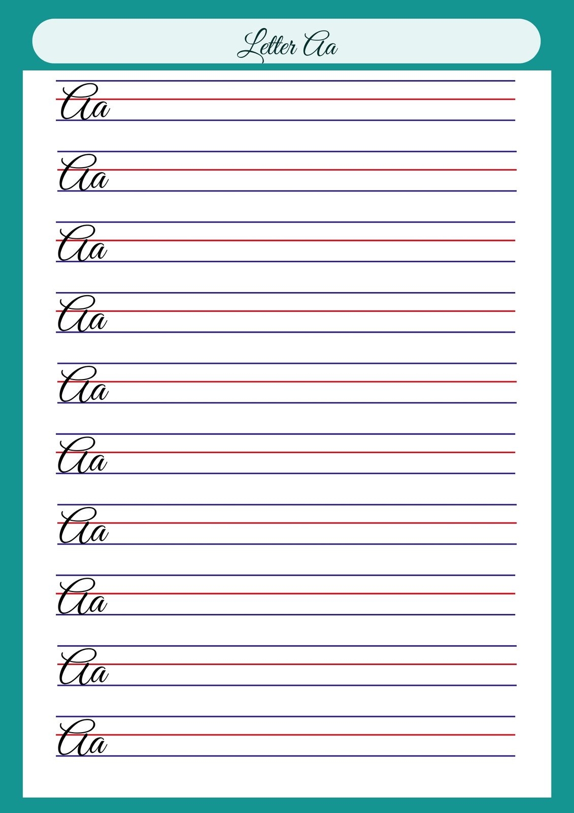 Free Printable Cursive Writing Worksheet Templates Canva Free Printable Cursive Writing Worksheet Templates Canva