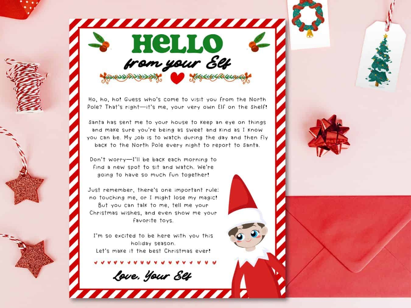 Free Printable Elf Letters Set Arrival Return Goodbye From Your Elf On The Shelf Lovely Planner