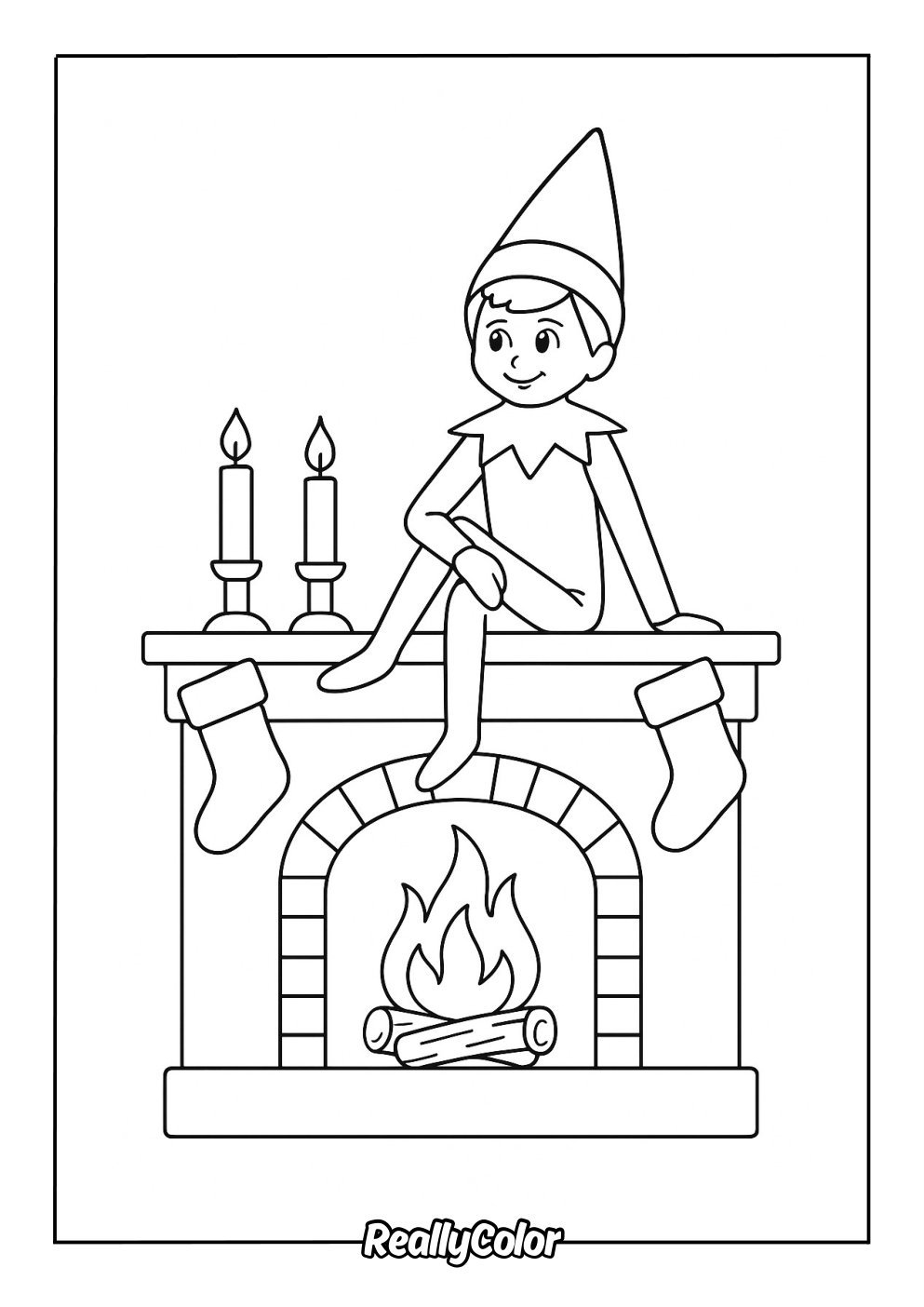 Free Printable Elf On The Shelf Coloring Pages
