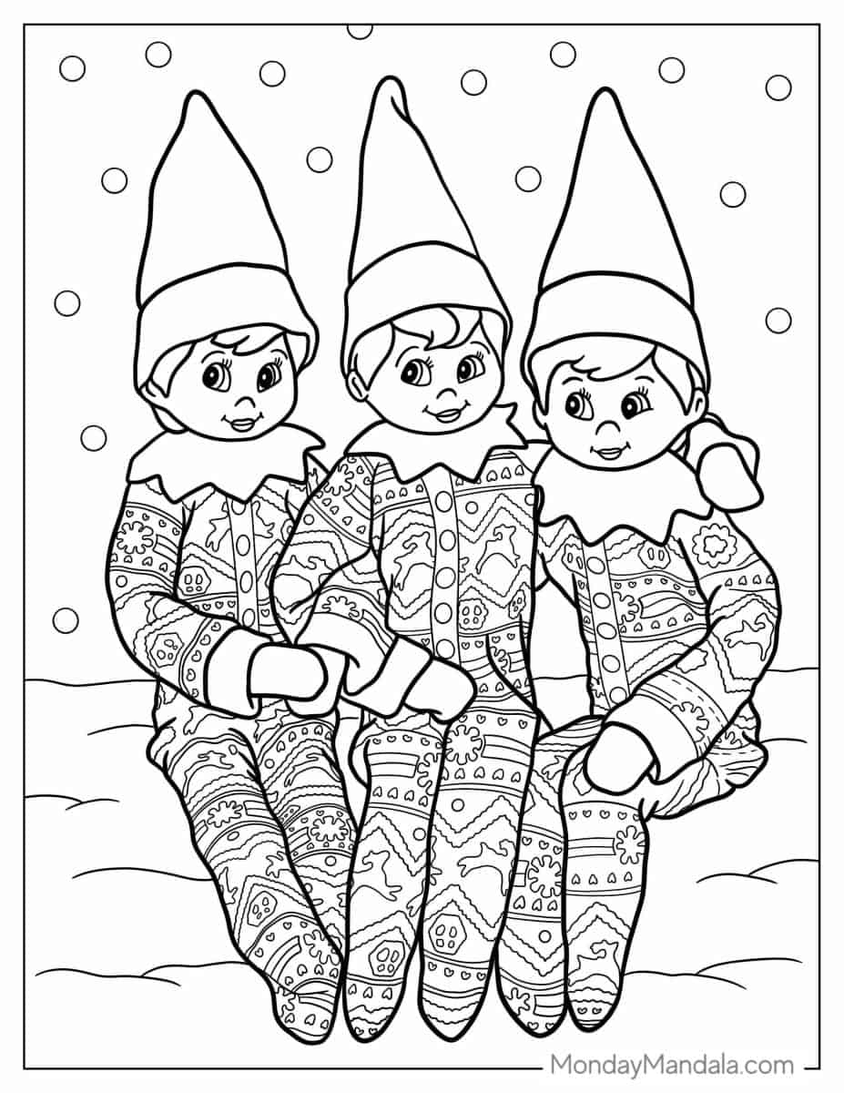 elf pictures to color