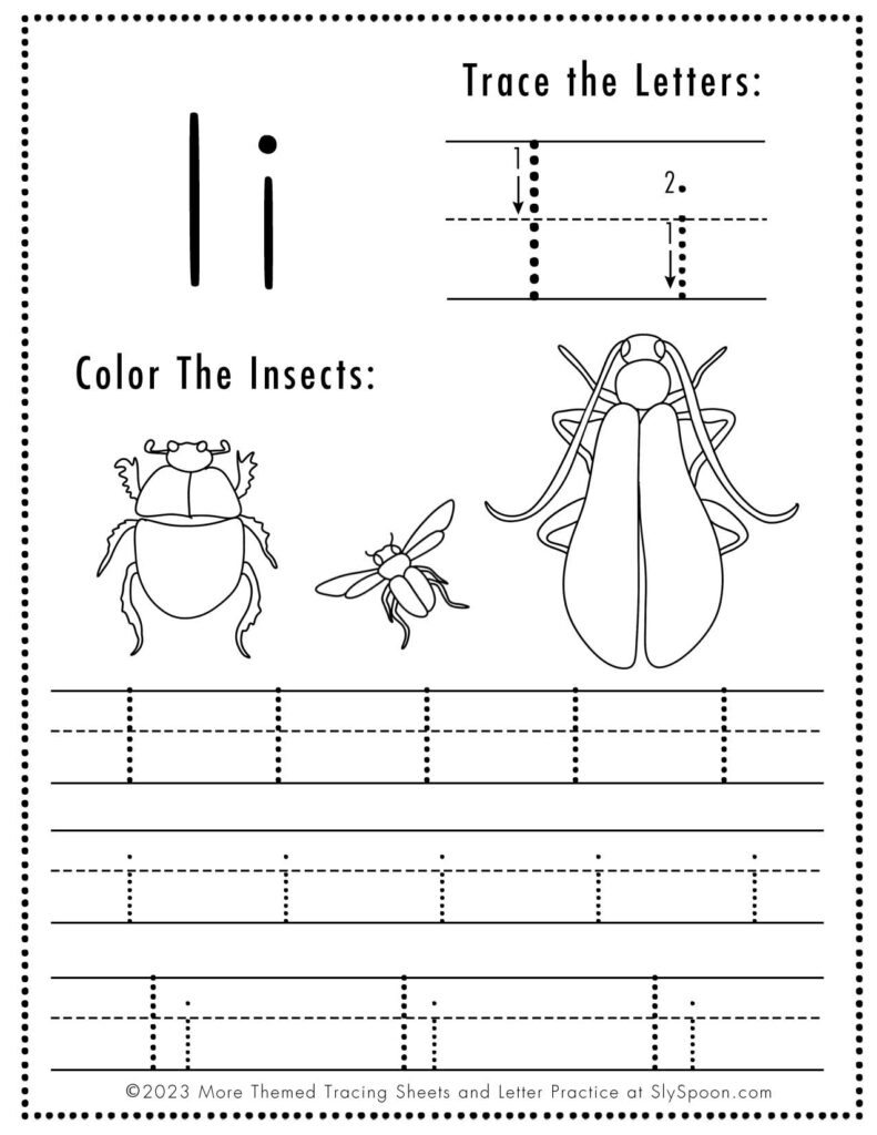 Free Printable Halloween Themed Letter I Tracing Worksheet Sly Spoon