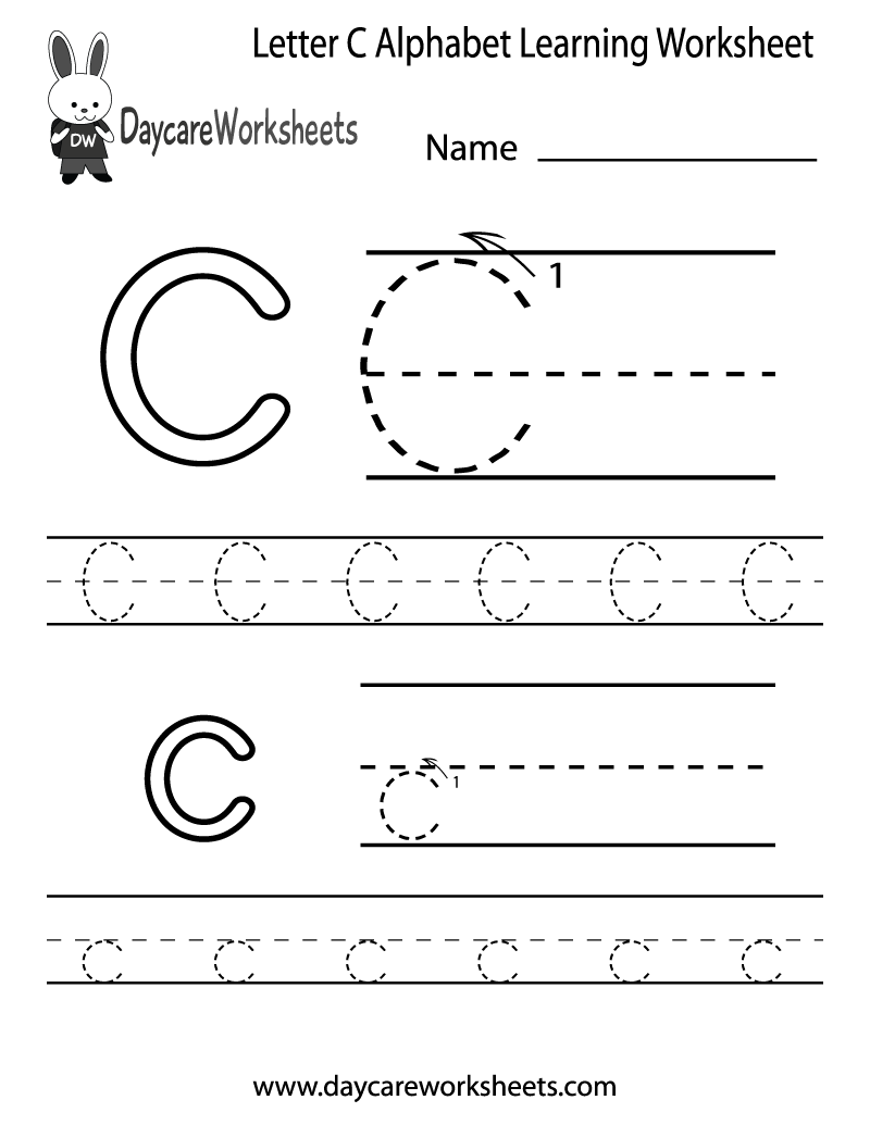 Free Printable Letter C Alphabet Learning Worksheet For Preschool Free Printable Letter C Alphabet Learning Worksheet For Preschool