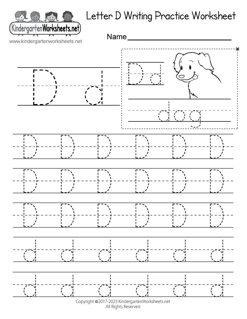 Free Printable Letter D Writing Practice Worksheet Free Printable Letter D Writing Practice Worksheet