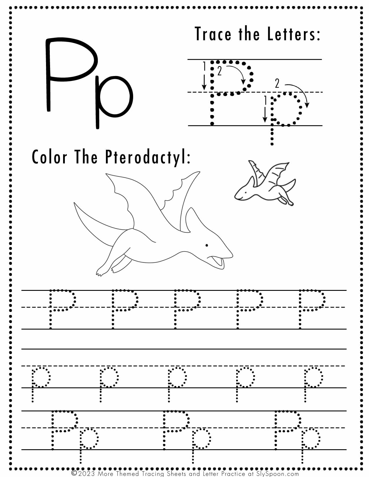Free Printable Letter P Worksheets Sly Spoon