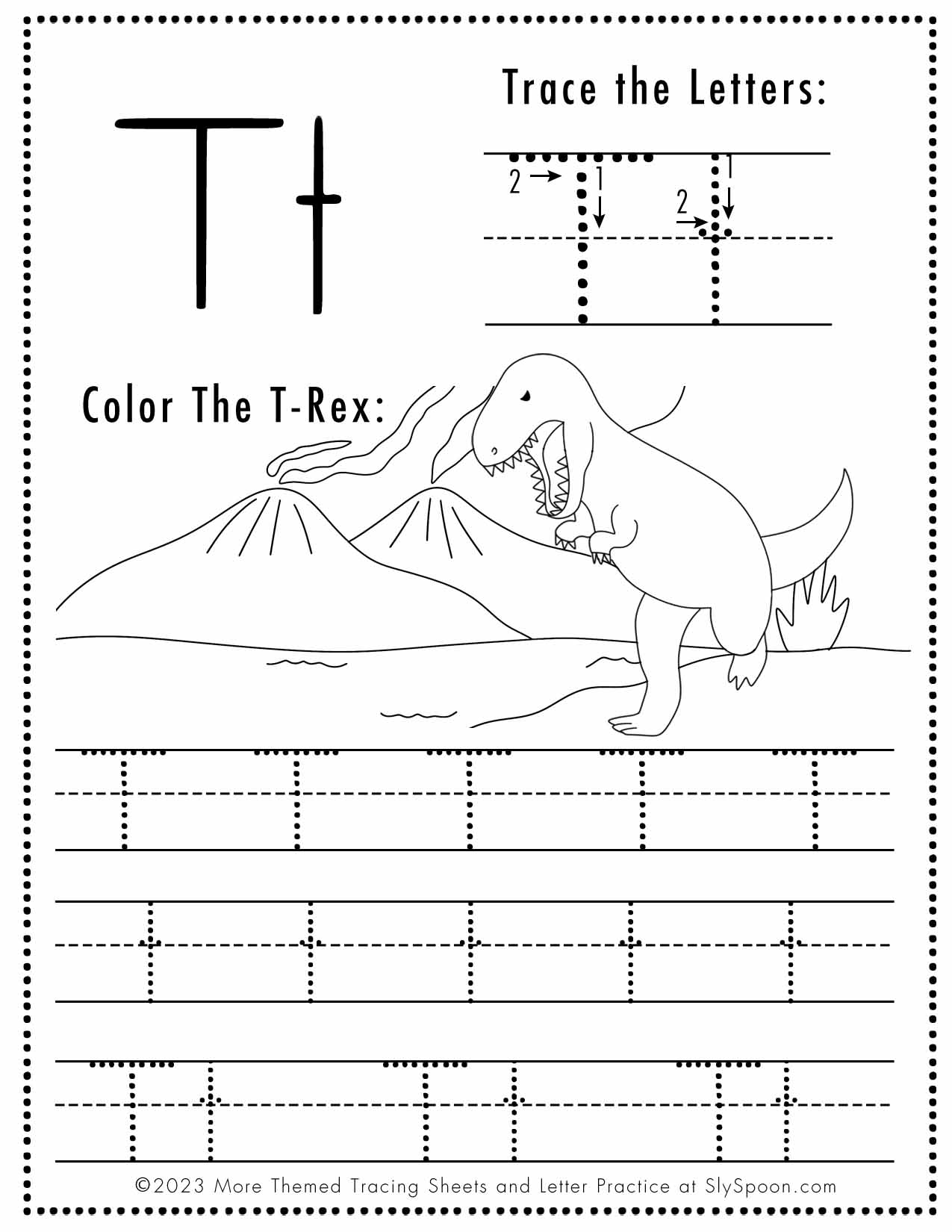 Free Printable Letter T Worksheets Sly Spoon