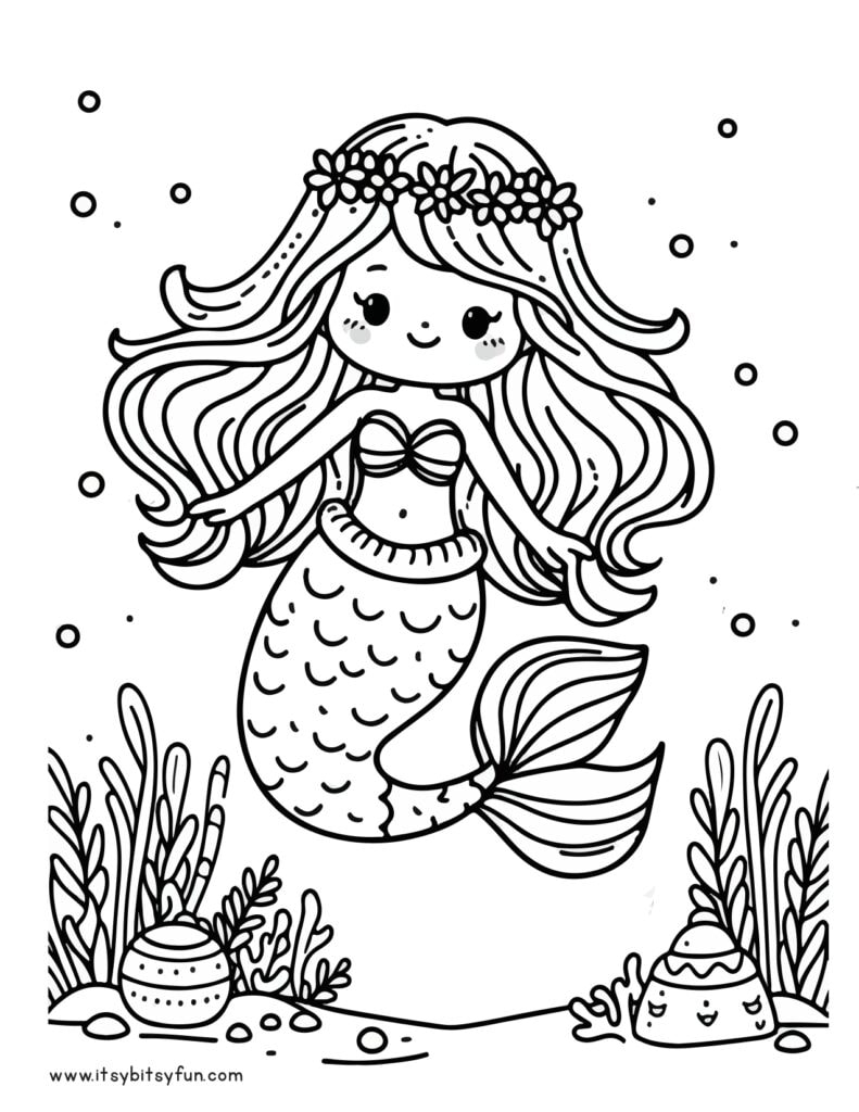 Free Printable Mermaid Coloring Pages For Kids Itsy Bitsy Fun Free Printable Mermaid Coloring Pages For Kids Itsy Bitsy Fun