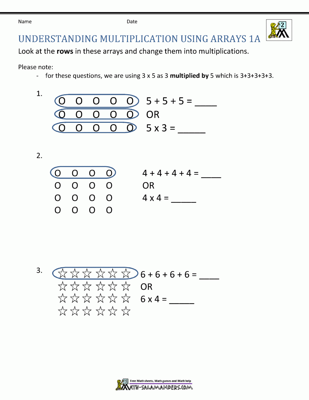 2nd grade multiplication worksheet