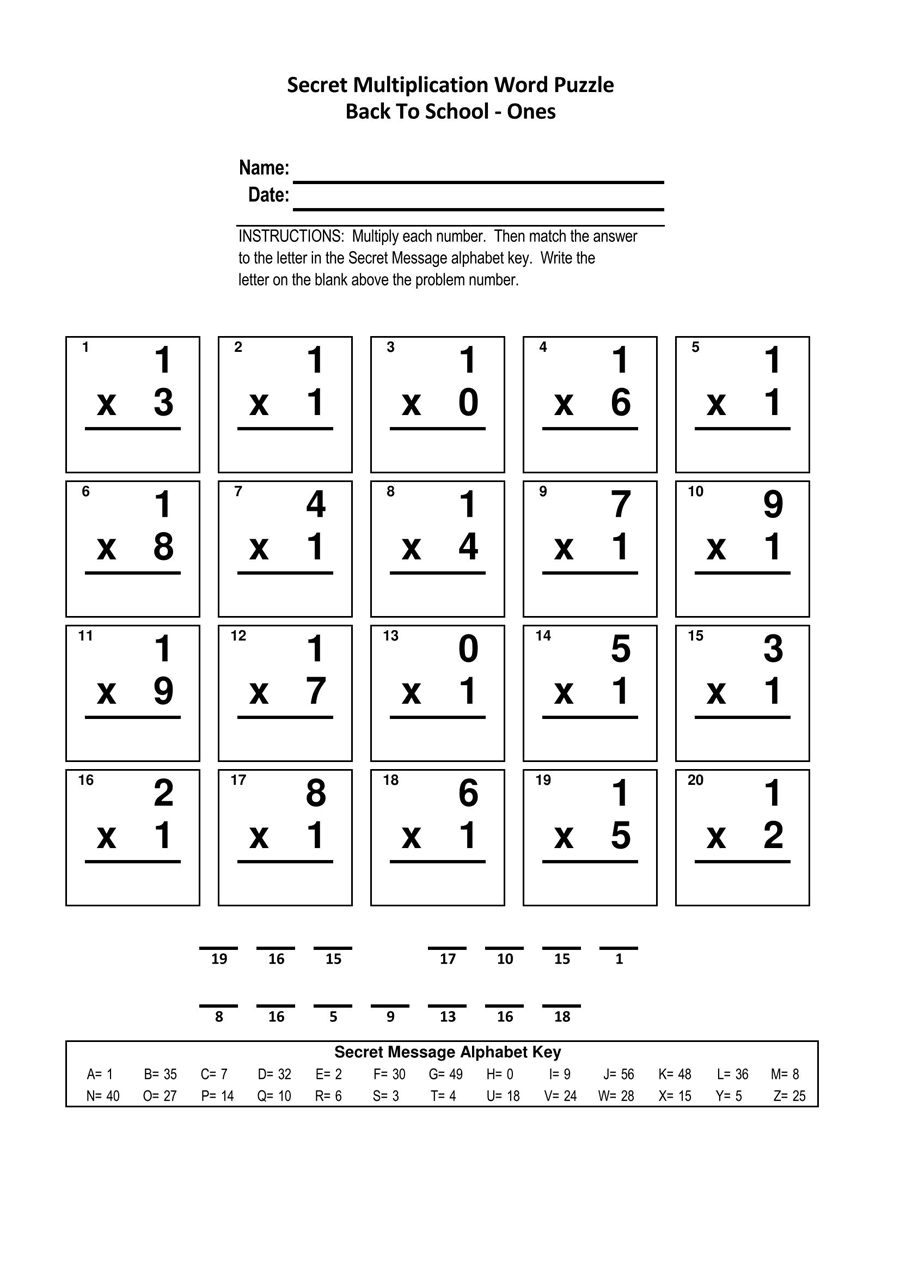 Free Printable Multiplication Worksheets for Grade 3 To 5 