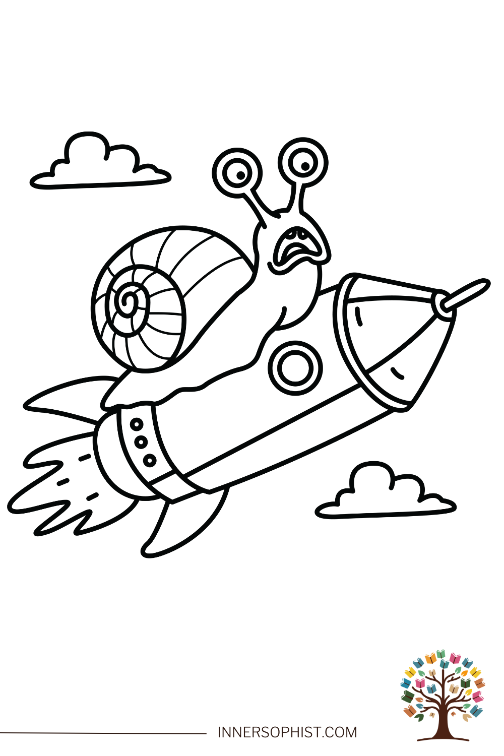 Free Printable Snail On Rocket Coloring Page InnerSophist Free Printable Snail On Rocket Coloring Page InnerSophist