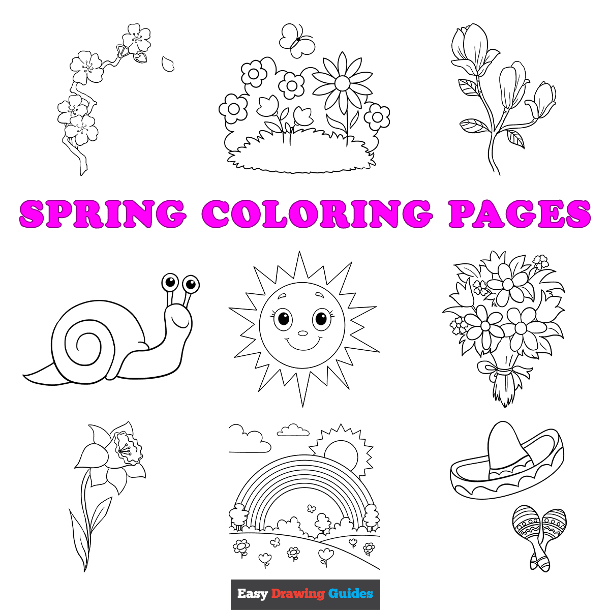 easy spring coloring pages easy spring coloring pages