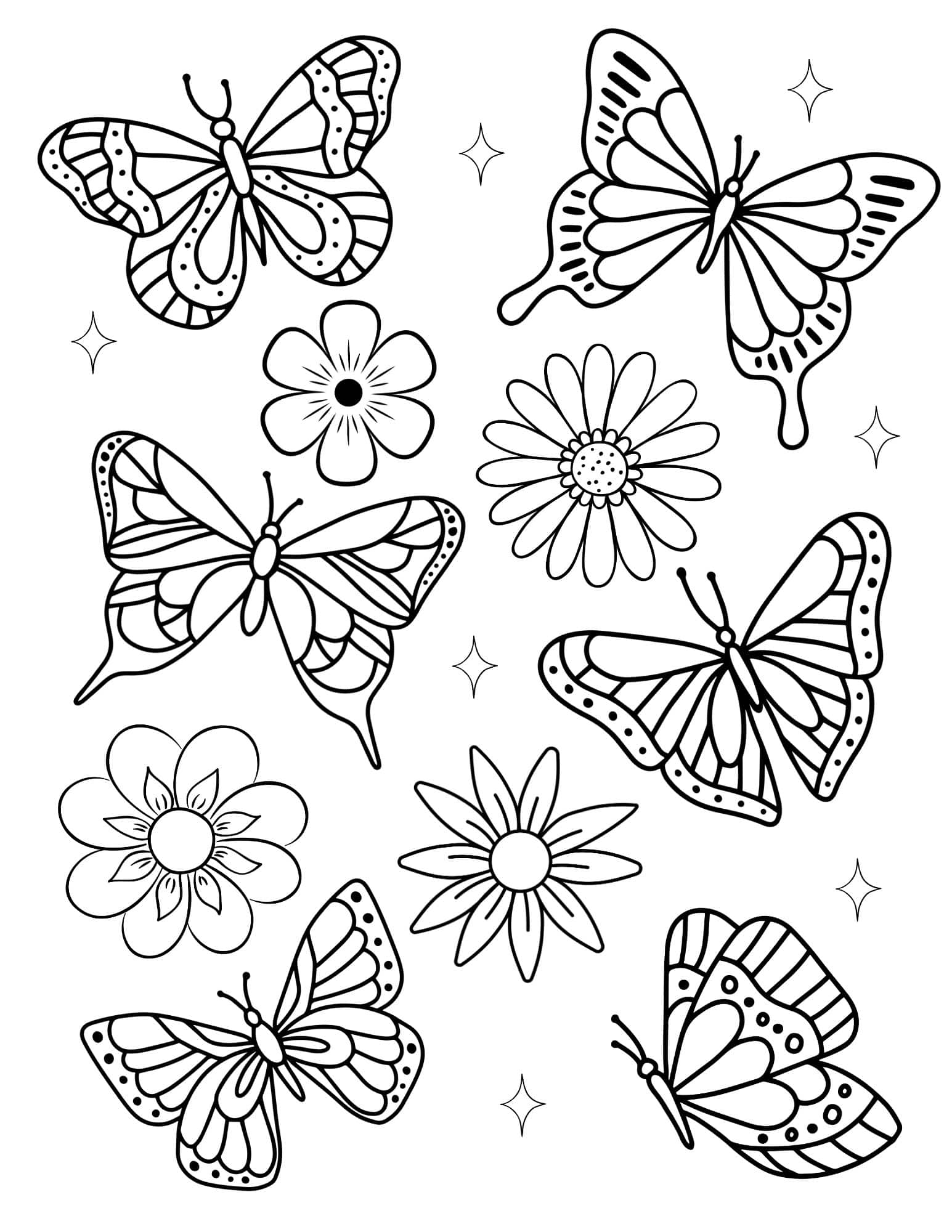 butterfly flower coloring pages butterfly flower coloring pages