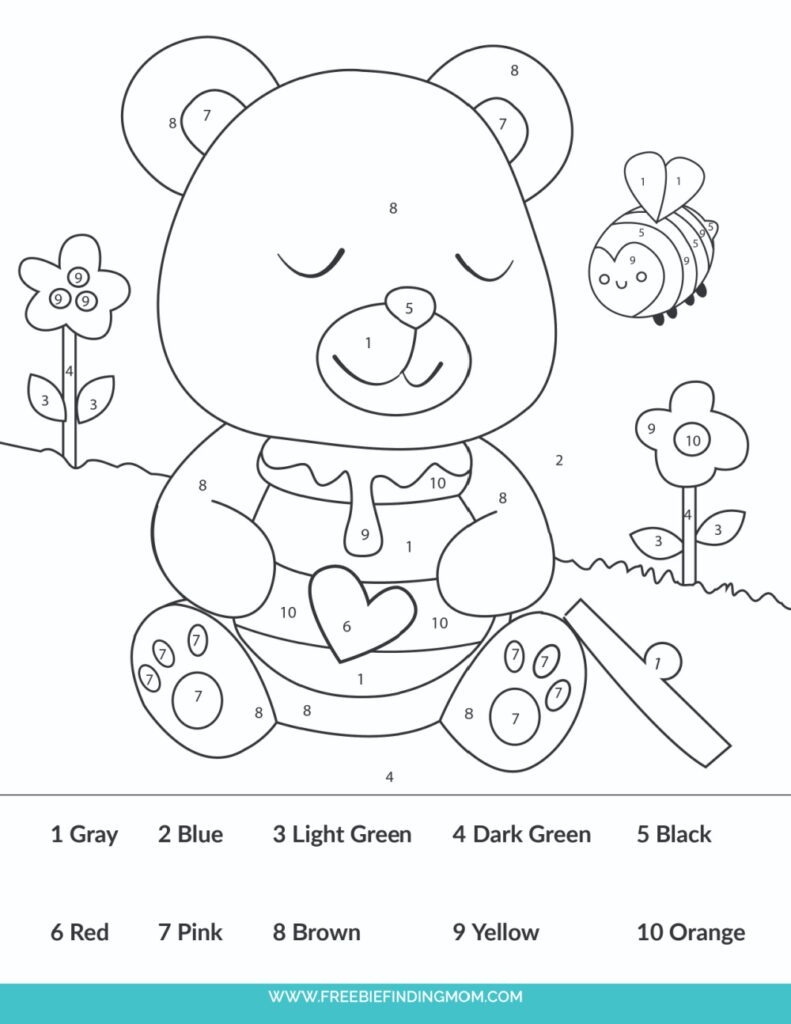 Free Simple Easy Color By Number For Adults And Kids Printables Free Simple Easy Color By Number For Adults And Kids Printables