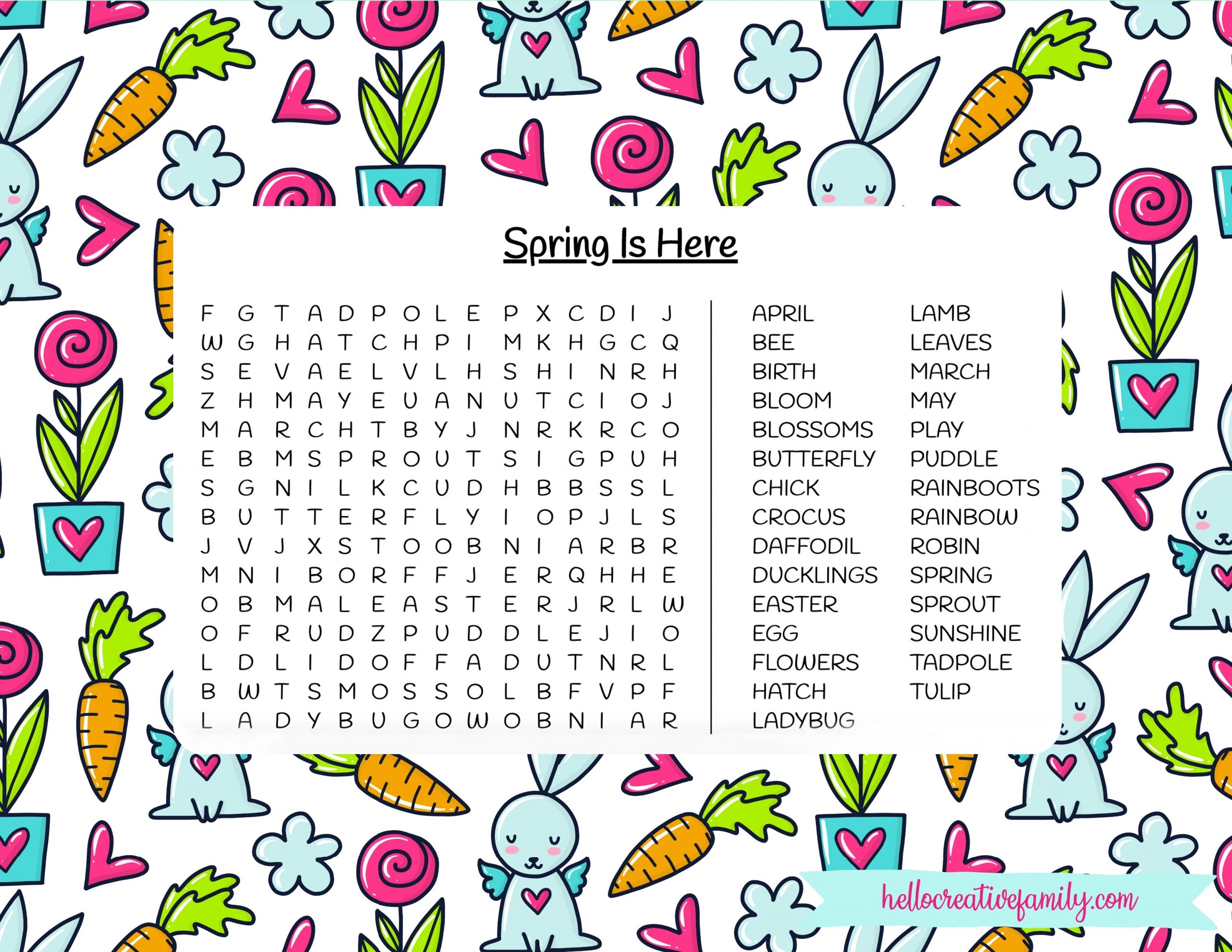 Free Spring Word Search Printable Hello Creative Family Free Spring Word Search Printable Hello Creative Family