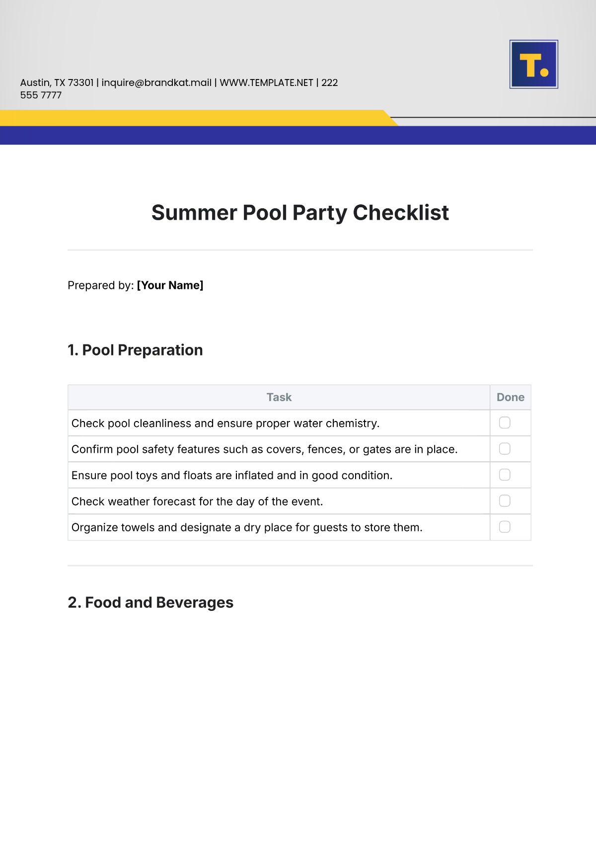 Free Summer Pool Party Checklist Template To Edit Online Free Summer Pool Party Checklist Template To Edit Online