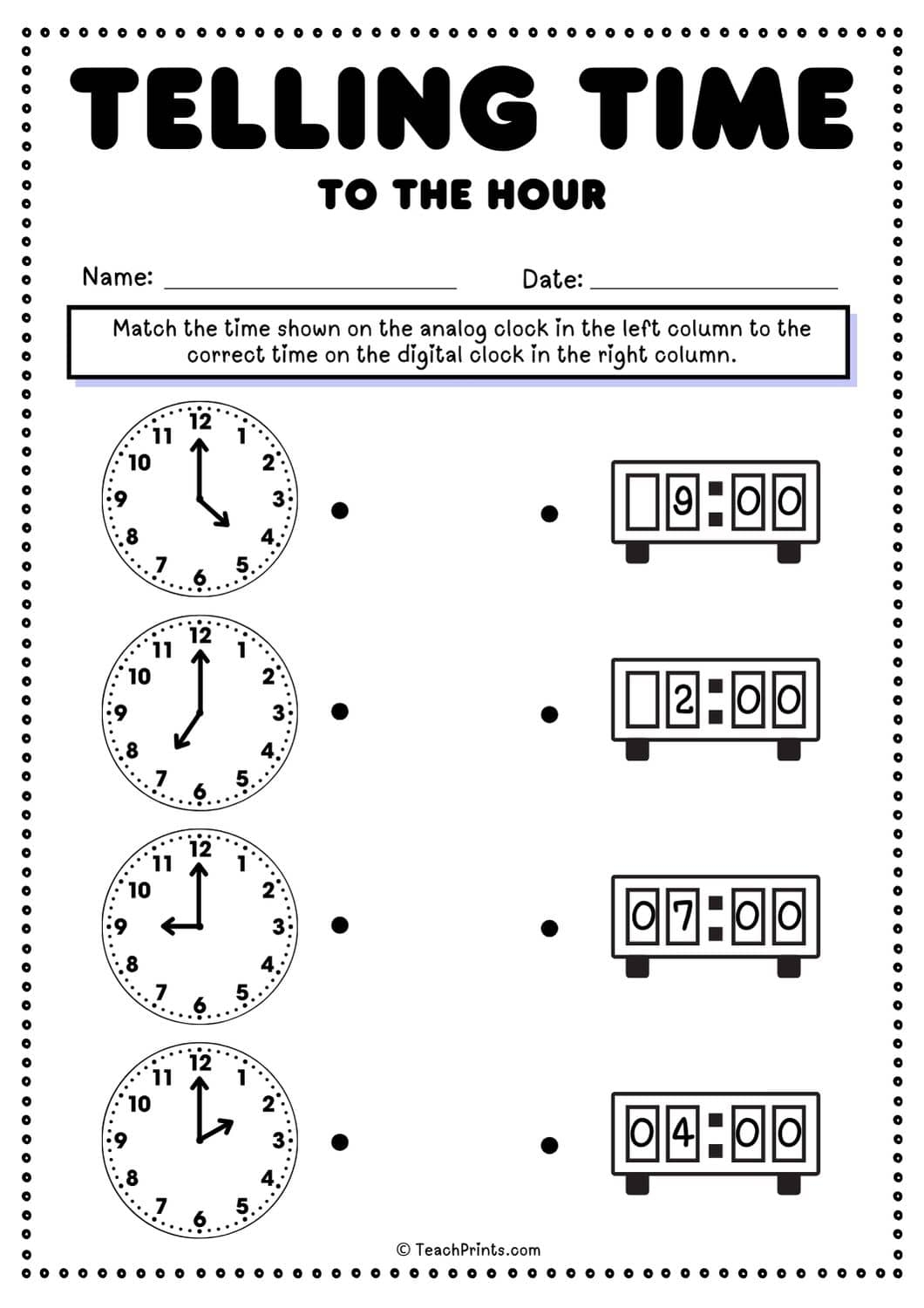 free teaching time worksheets
