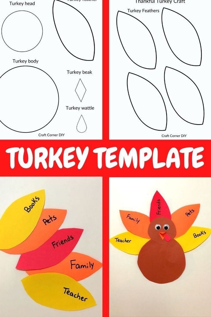 Free Turkey Template Kids Craft Free Turkey Template Kids Craft