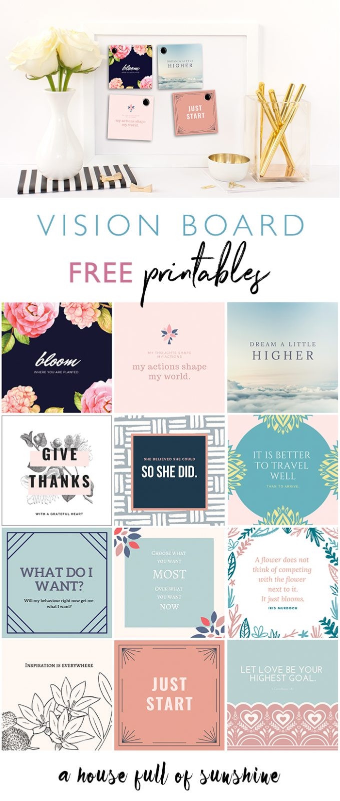 FREE Vision Board Printables A House Full Of Sunshine FREE Vision Board Printables A House Full Of Sunshine