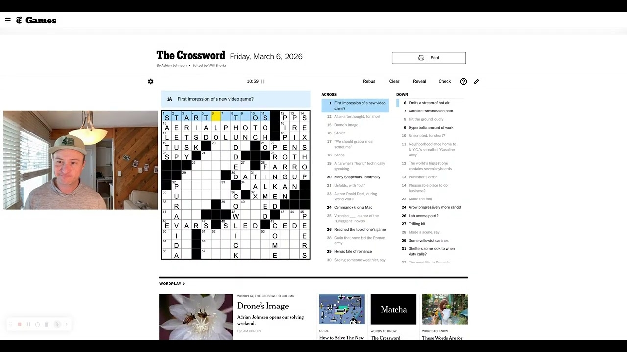 Friday March 6th New York Times Crossword Puzzle Solve YouTube