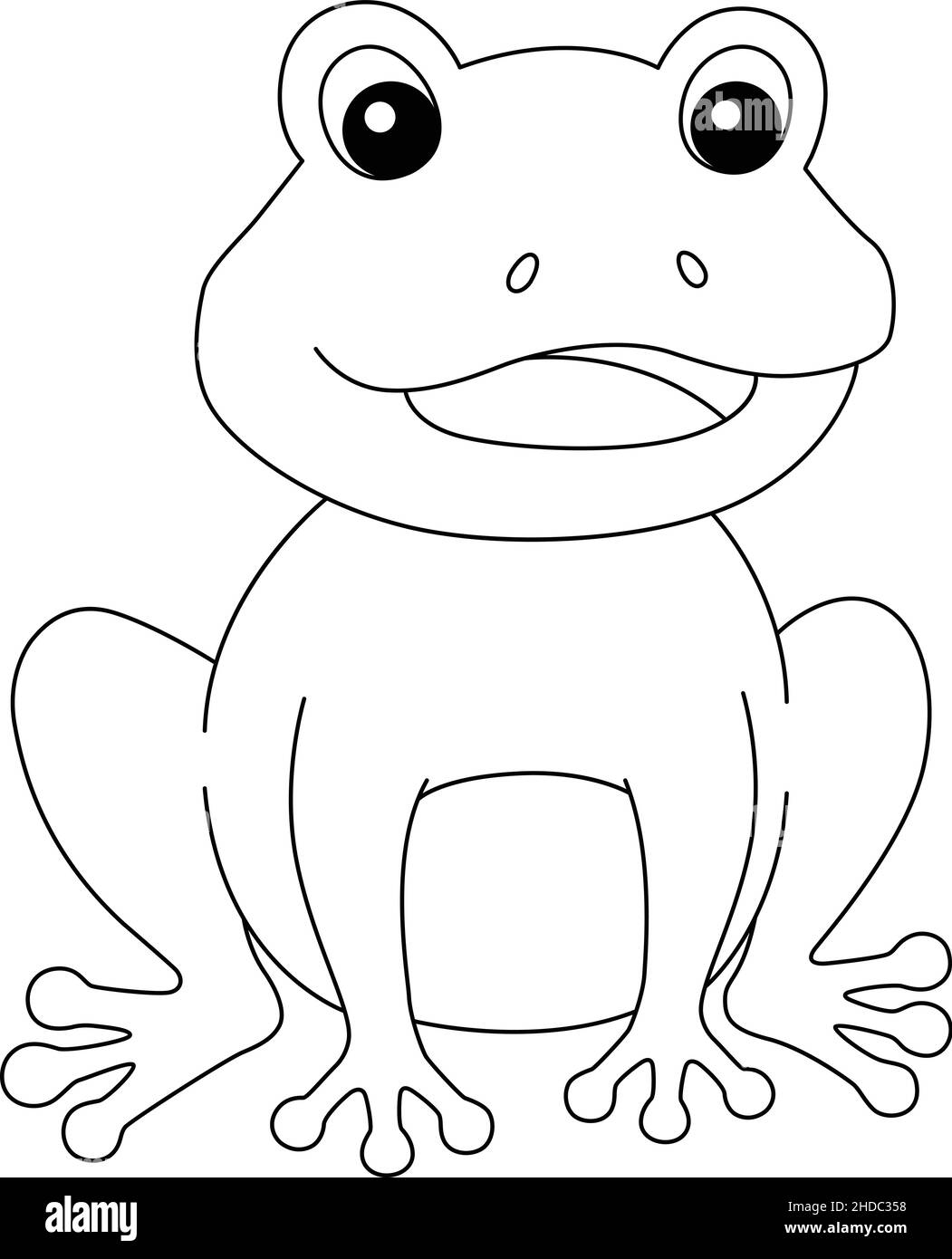 Frog Coloring Page Isolated For Kids Stock Vector Image Art Alamy