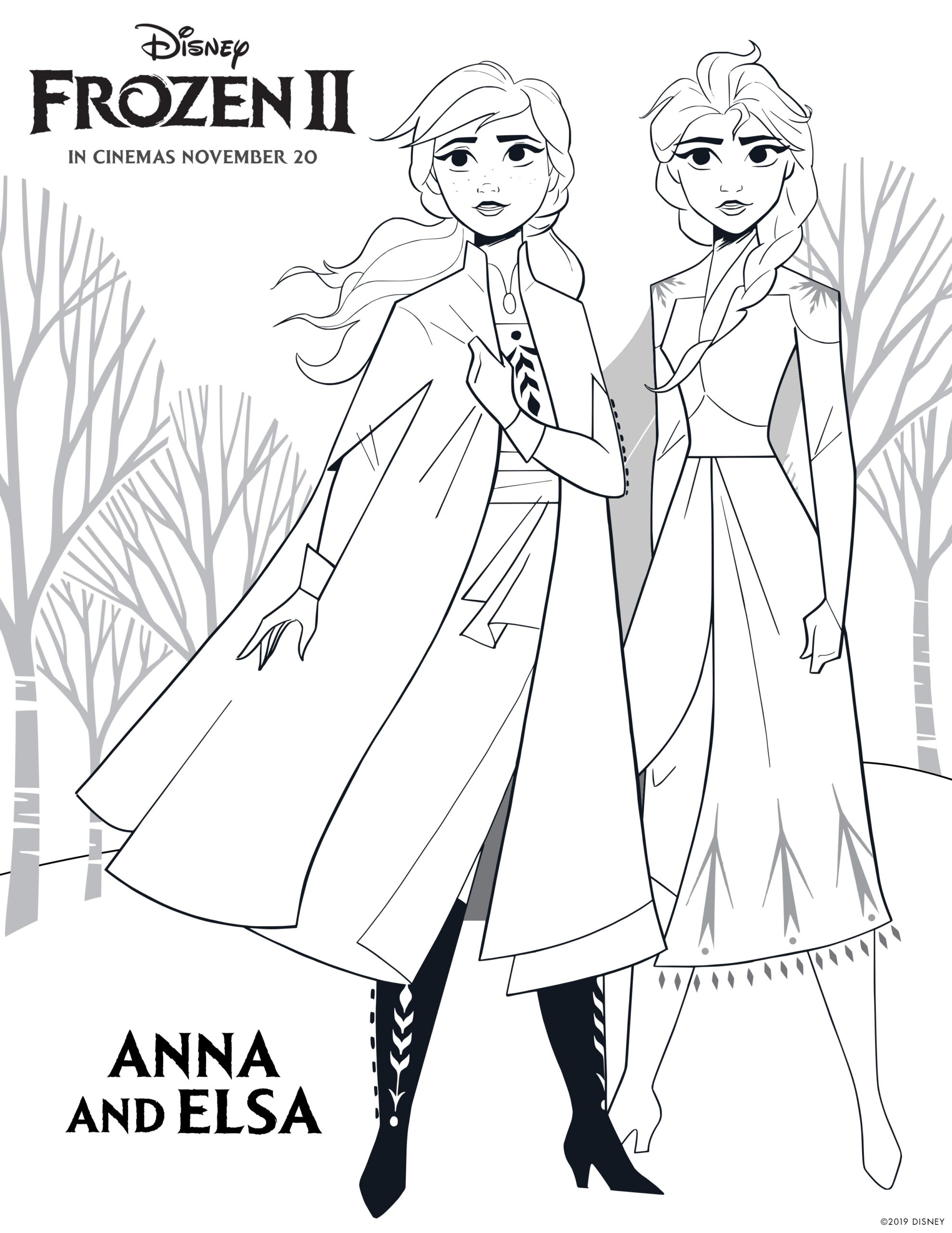Frozen 2 Free Coloring Pages With Elsa Anna Olaf Kristoff Bruni And Nokk YouLoveIt