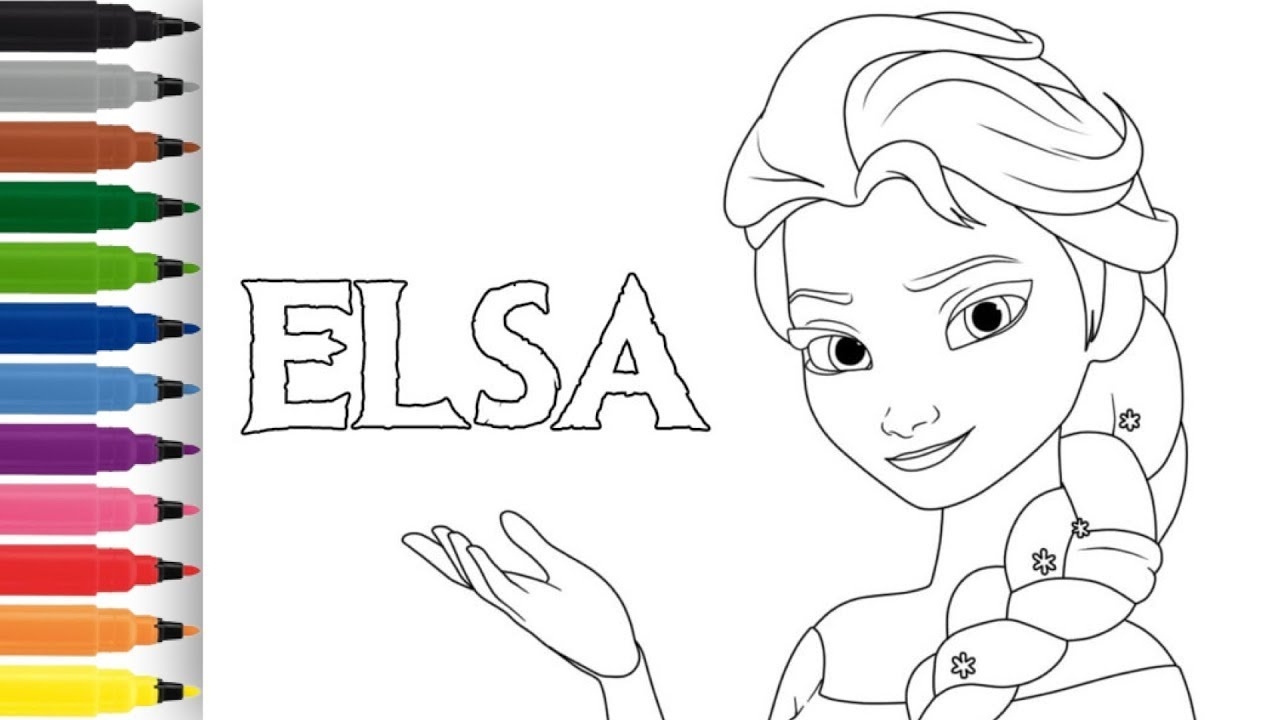 Frozen 3 Elsa Drawing Coloring Pages Draw Elsa Queen YouTube